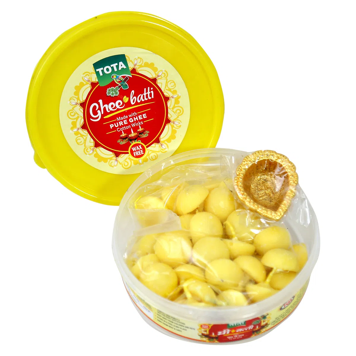 Tota Stoppini in puro cotone senza cera per Puja con Diya Combo di 50 Pooja Batti