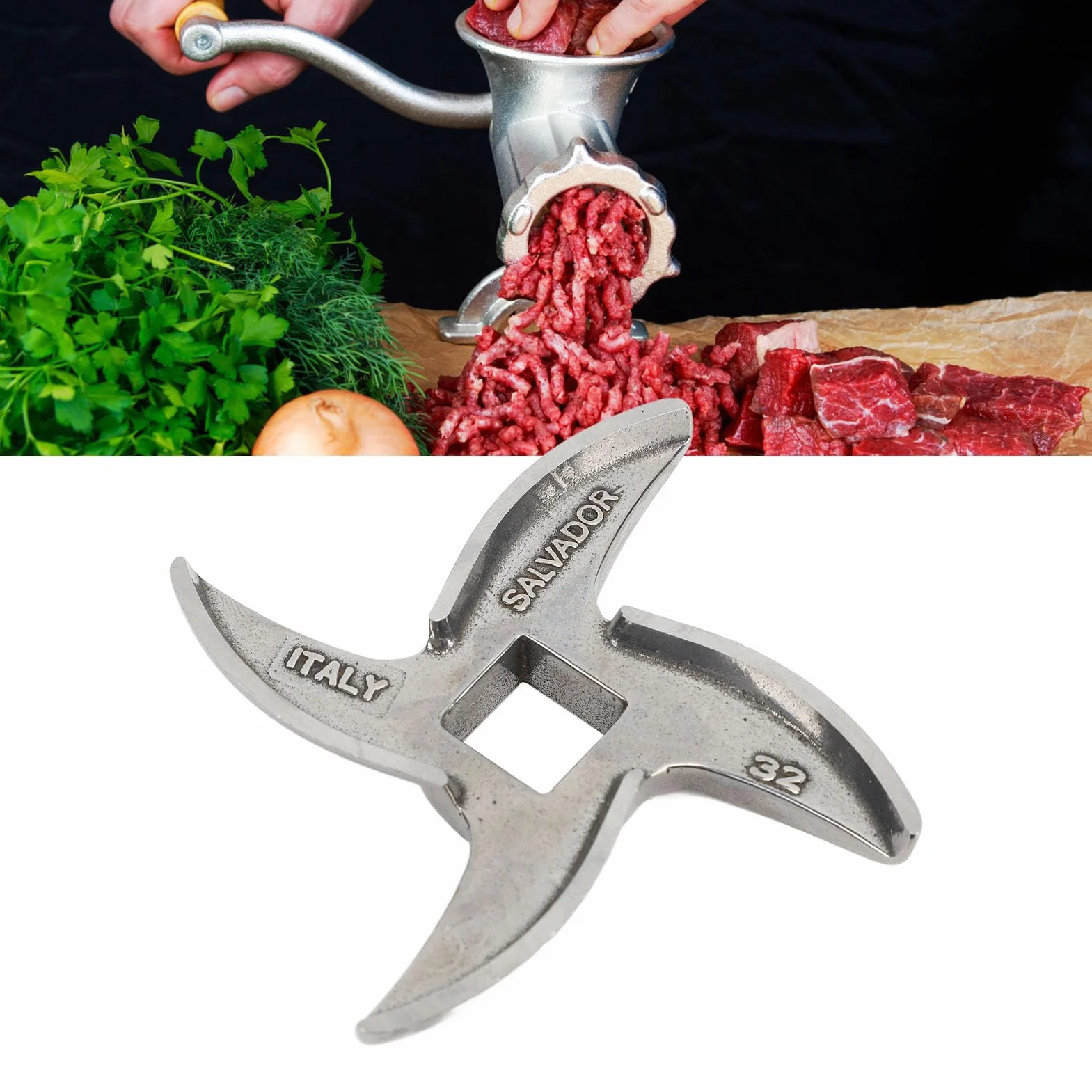 Lama Tritacarne in Acciaio Inossidabile Misura 32, Lunga Durata, Taglio Veloce e Preciso, funzionalità Versatile per Macinare la Carne