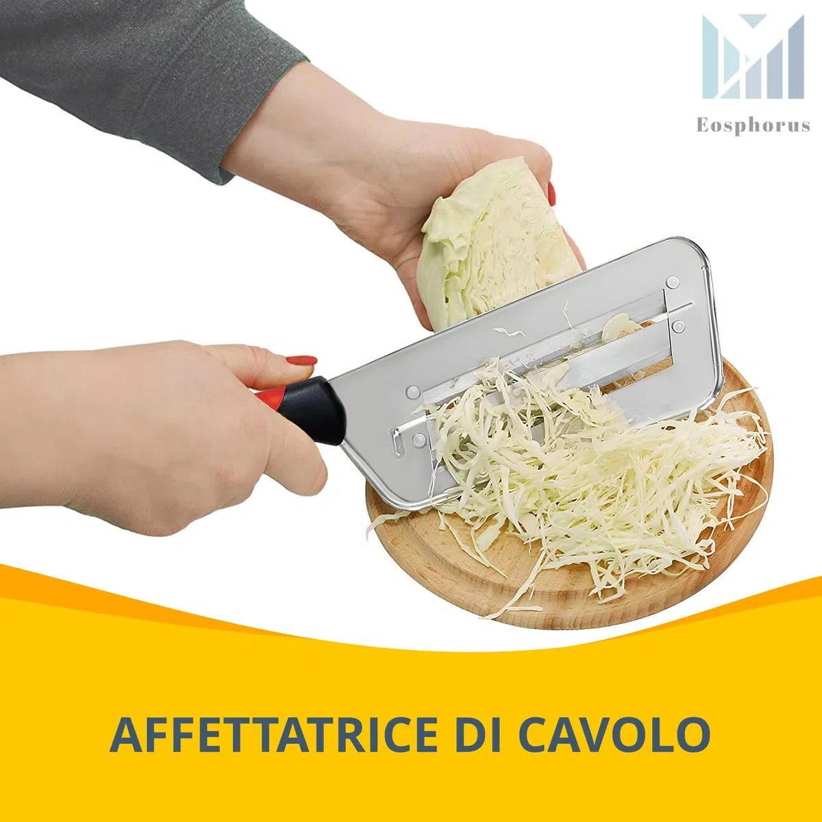 Eosphorus Cavolo Shredder Cavolo Affettatrice Coltello per Cavolo per Crauti Coleslaw con due Lame Affilate in Acciaio Inossidabile
