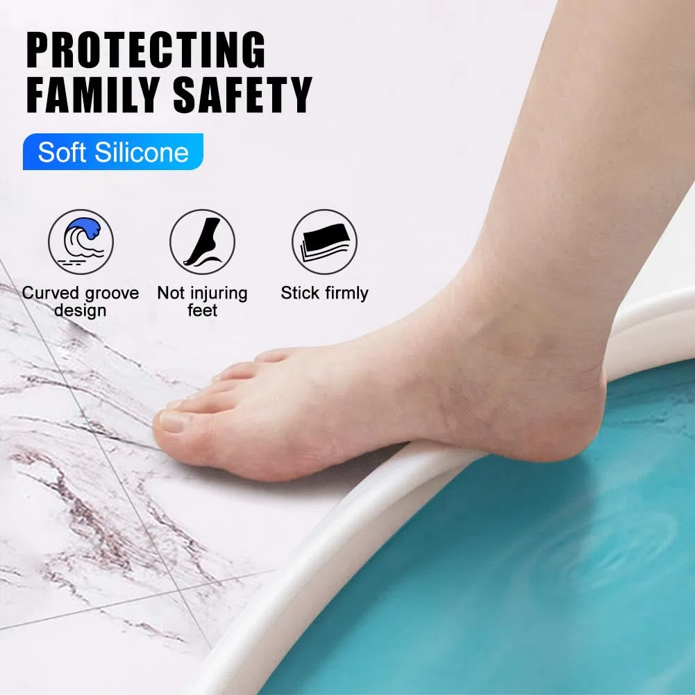 2M Soglia Doccia, Silicone Barriera Acqua Impermeabile Autoadesivo, Pieghevole Bordo Vasca da Bagno Pieghevole Barriera per Doccia, Cucina, Bagno (3 x 2 CM) (Bianco, 2M 2CM*3CM)