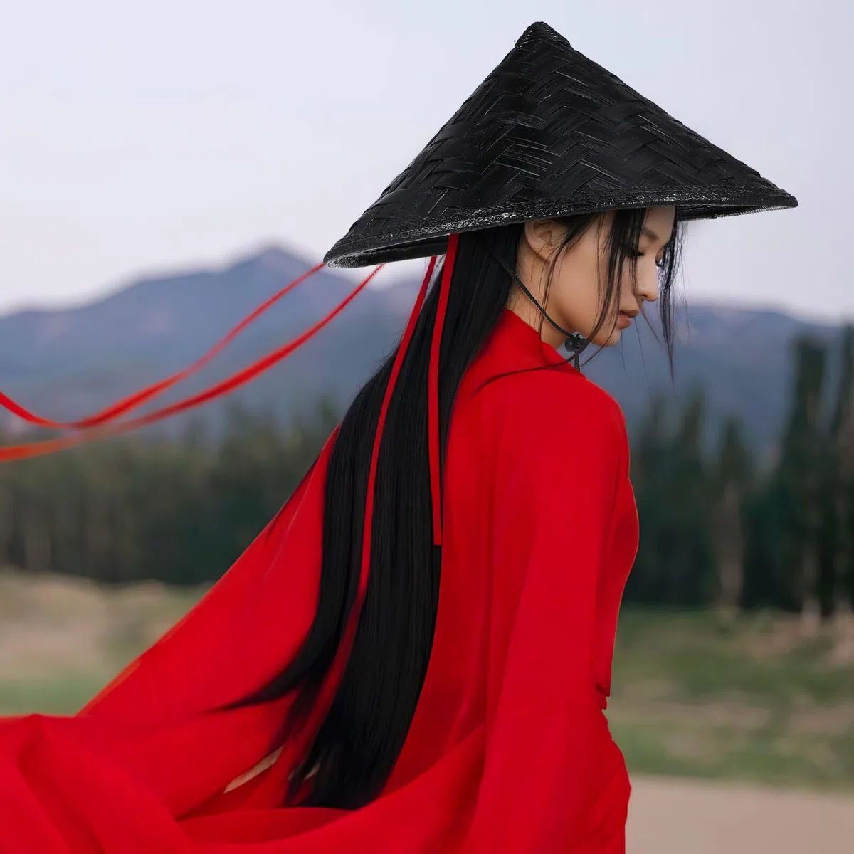 Cappello da samurai in bambù: cappello da samurai per cosplay - accessorio decorativo per feste per cosplay - decorazione per feste - accessorio per spettacoli