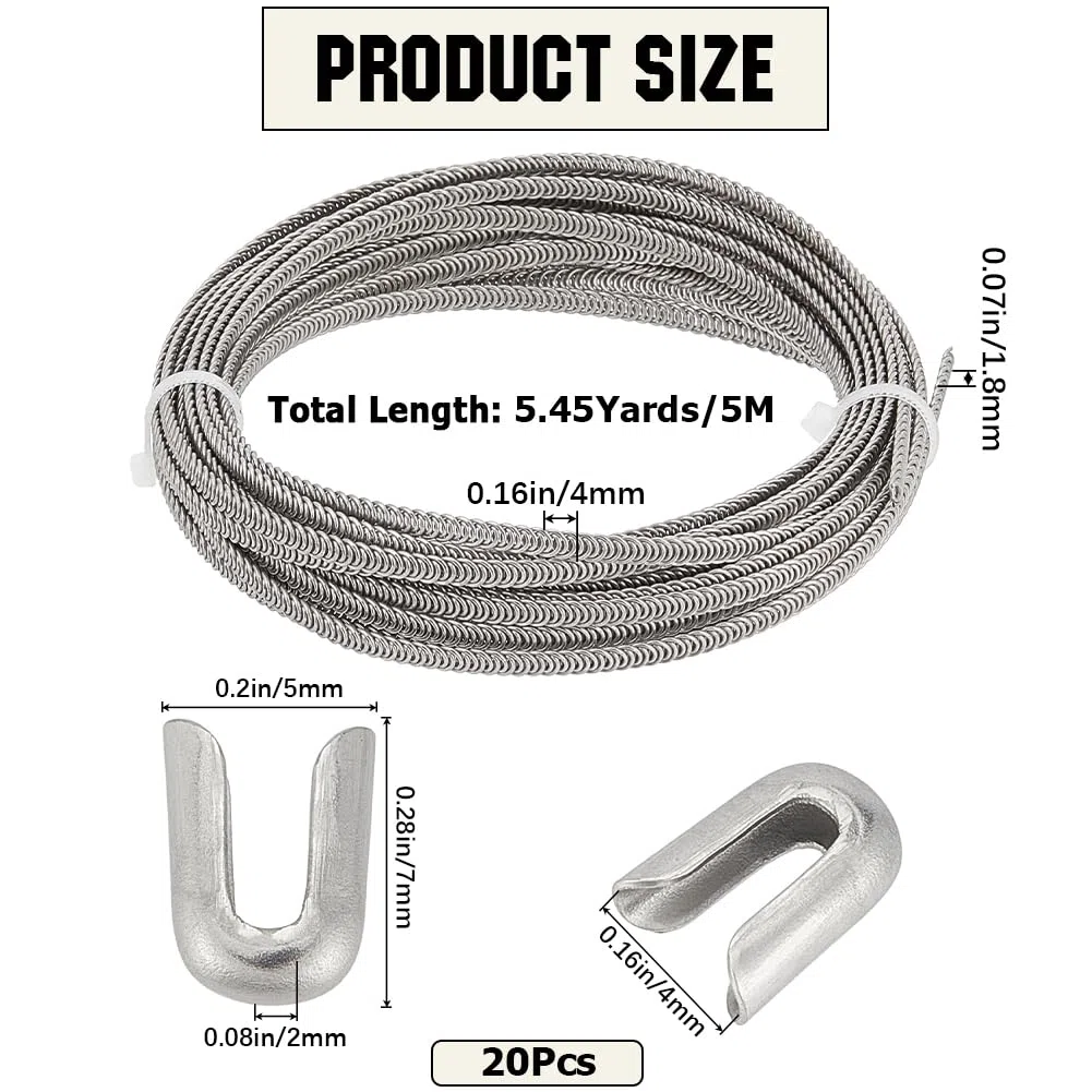 GORGECRAFT 5m*4mm Stecca per Corsetto A Spirale in Metallo con 20 Punte per Osso A Spirale in Acciaio Inossidabile Coperture per Filo A Spirale Soggiorni per Stecche Set Struttura e Forma
