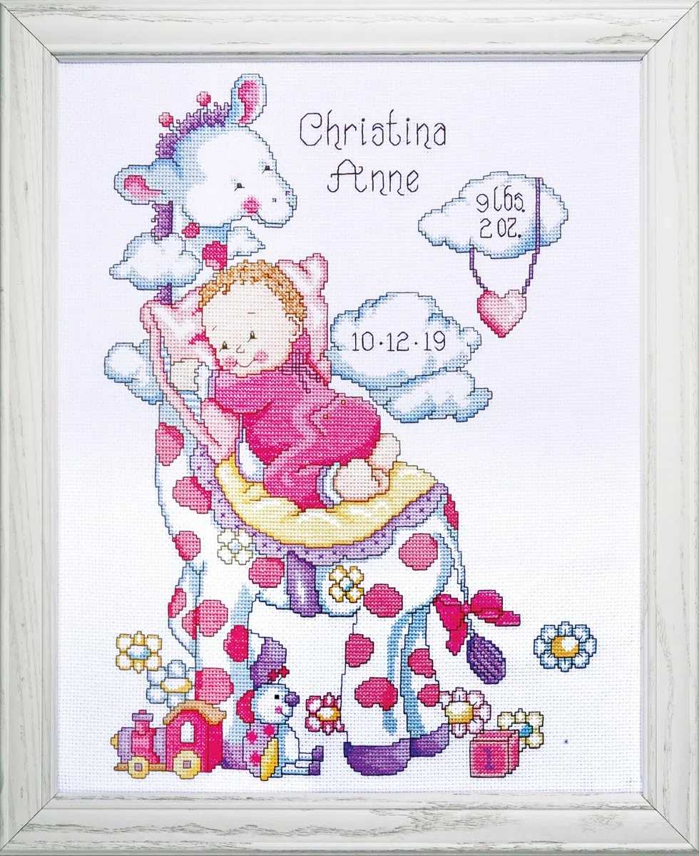 Tobin Design Works Crafts Kit per Punto Croce Nascita della Giraffa, 11 x 14