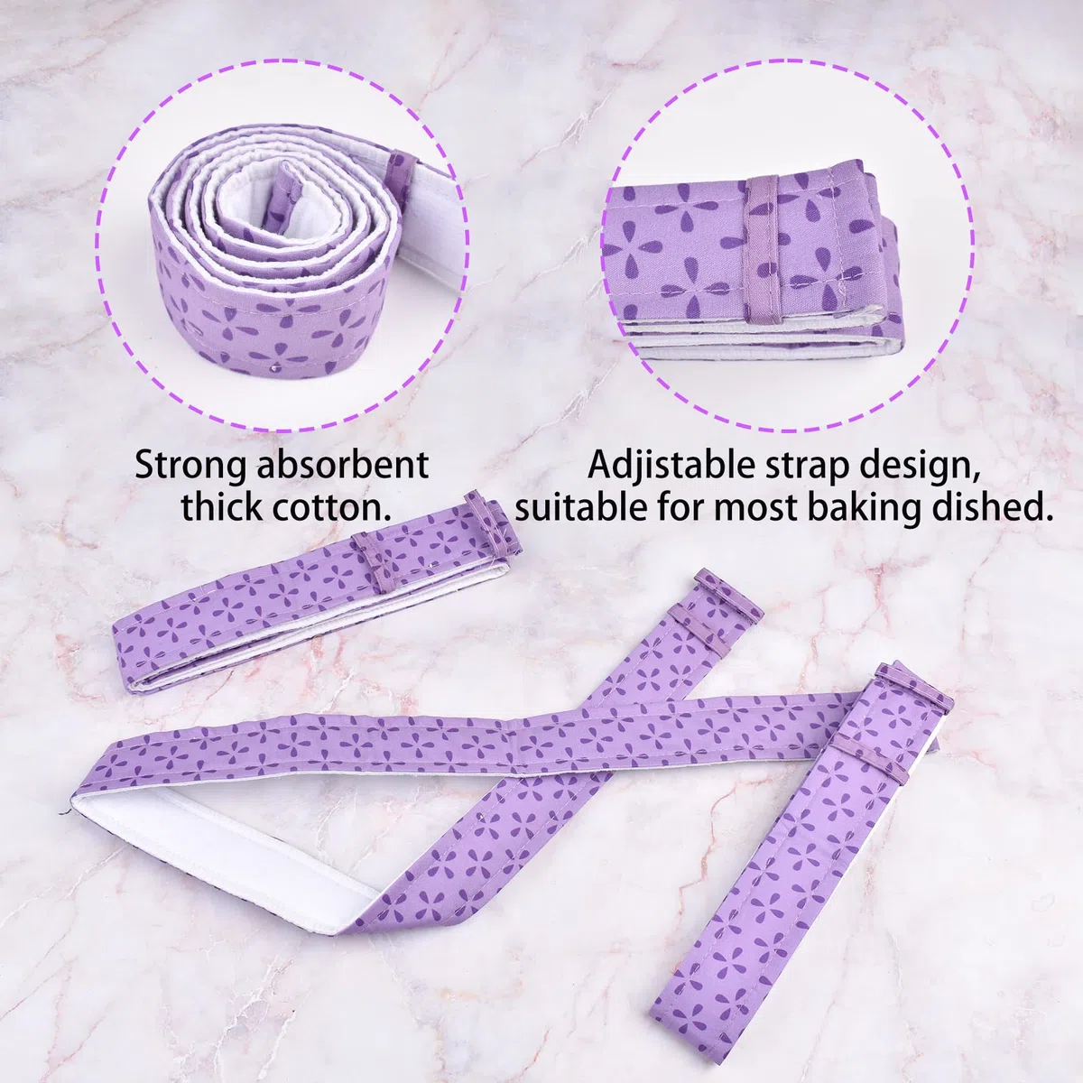 Strisce per Torte, 3 Pezzi Strisce di Torta, Strisce per Tortiera Cuocere Teglia Regolabile, Bake Even Strip Super Assorbente, Strisce Uniformi Cottura Cuocere Strisce Protettive per Cucinare