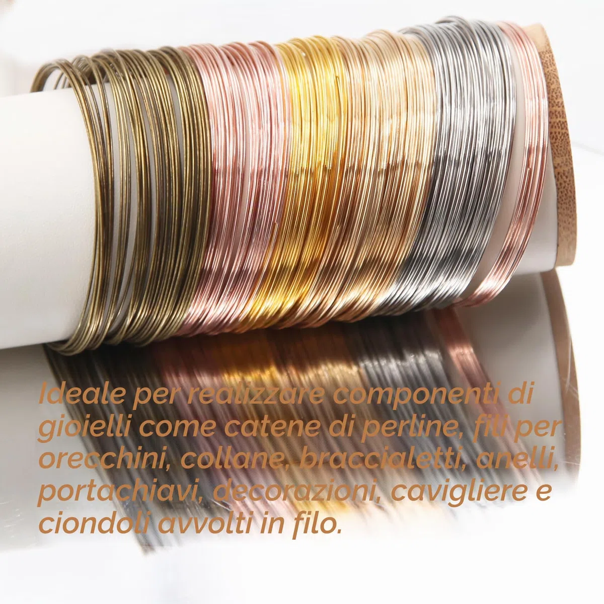 EuTengHao Fili di memoria in acciaio inox per gioielli, collane, bracciali, anelli, orecchini (6 colori x 2,7 m, 440 anelli)