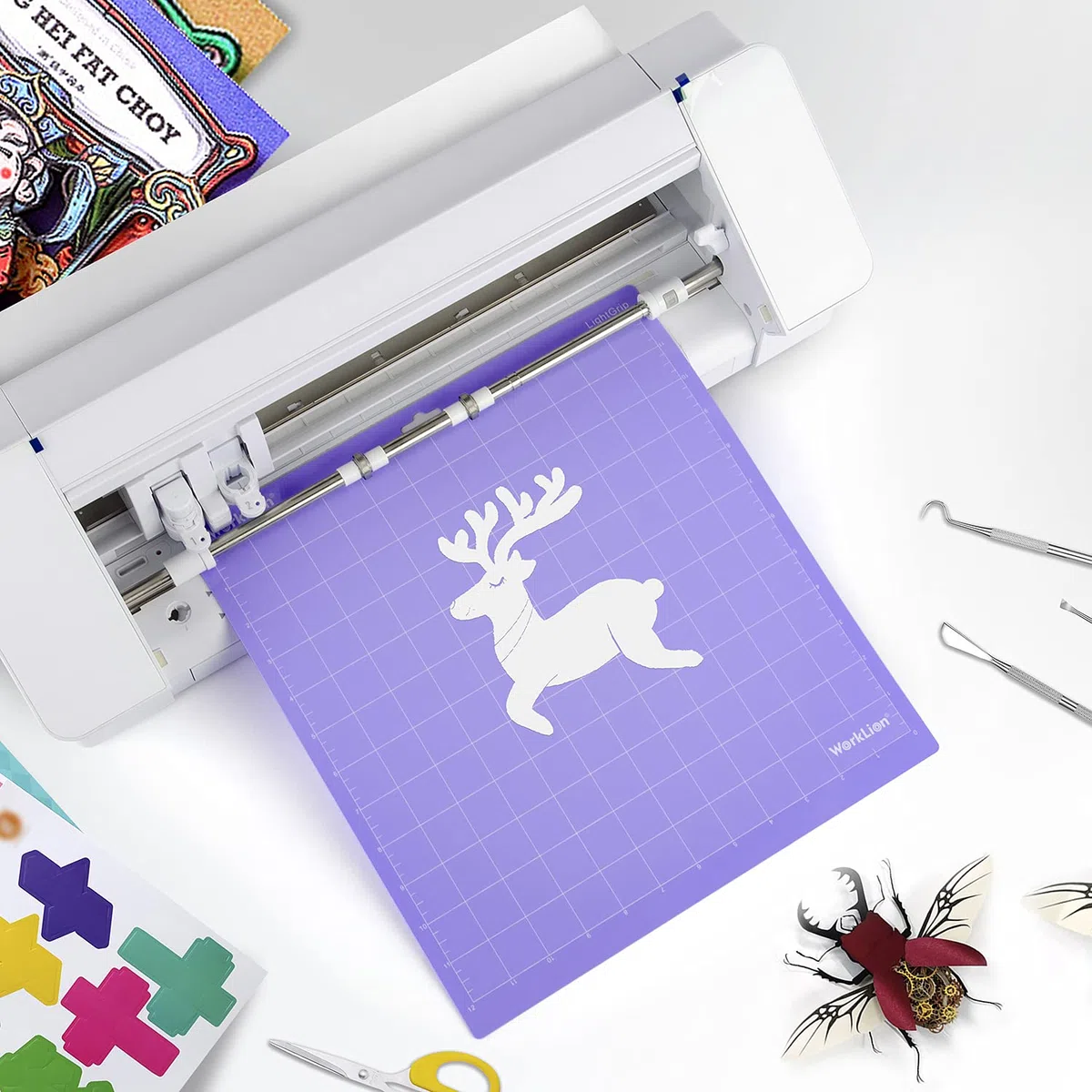 WORKLION Tappetino da taglio 30,5 x 30,5 cm per Silhouette Cameo (3 tappetini – StandardGrip, LightGrip, StrongGrip), adesivo resistente, antiscivolo, tappetini di ricambio per Silhouette Cameo 4/3/2
