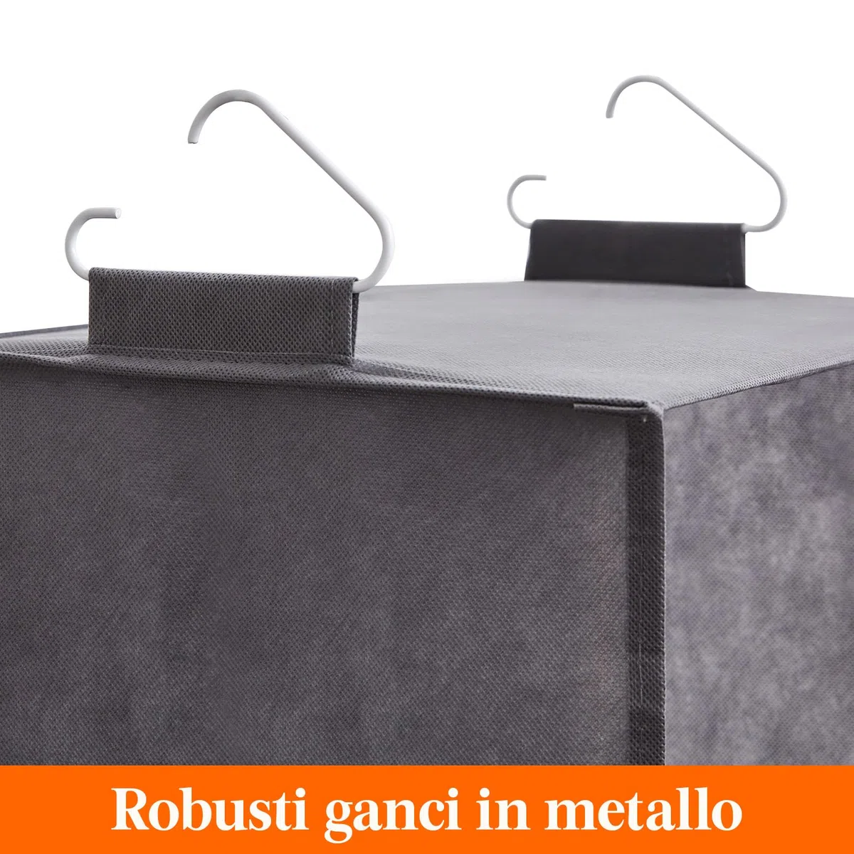Lifewit Organizer Armadio da Appendere con 5 Ripiani e 2 Ganci Robusti, Ripiani per Armadio Interno, Organizzatore Pieghevole, Contenitori per Vestiti, 102 cm (H), Grigio, Set di 2