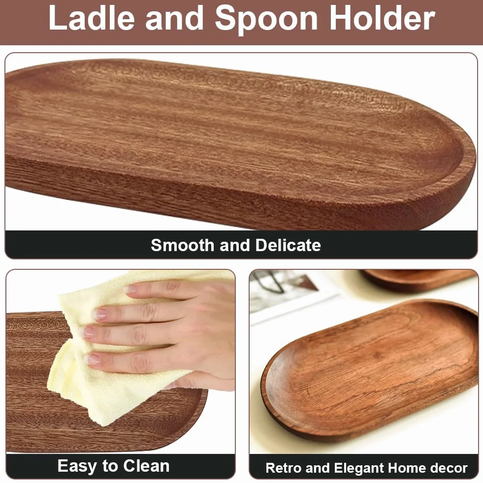 Poggia Mestolo Oucina, Appoggia Mestoli da Cucina in Legno Naturale Retrò Poggia Cucchiaio da Cucina per Portaposate da Banco per Spatole, Cucchiai, Pinze e Altri Utensili da Cucina