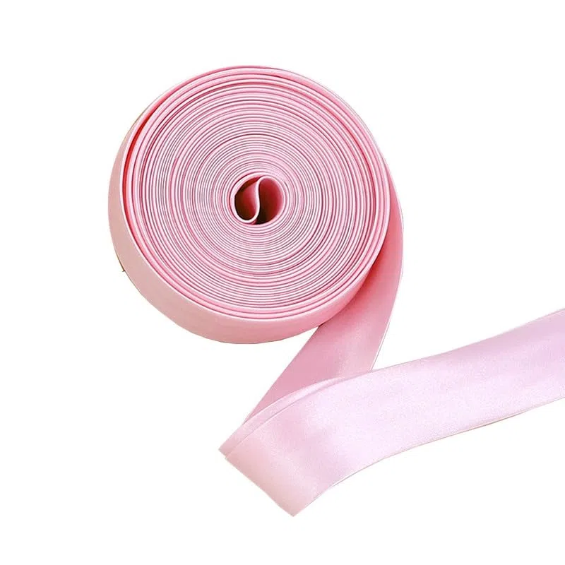 Nastro di raso rosa chiaro, 5 m, larghezza 2,5 cm, nastro sbieco per cucire bordi in tessuto