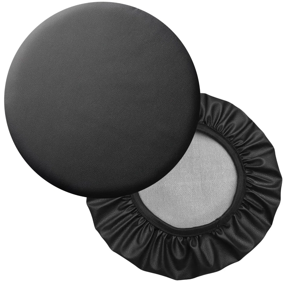 Confezione da 2 coperture per sgabelli da bar, per sedie rotonde, in pelle impermeabile, con bordo elastico, elasticizzate, per salone di bellezza, sedie da bar girevoli