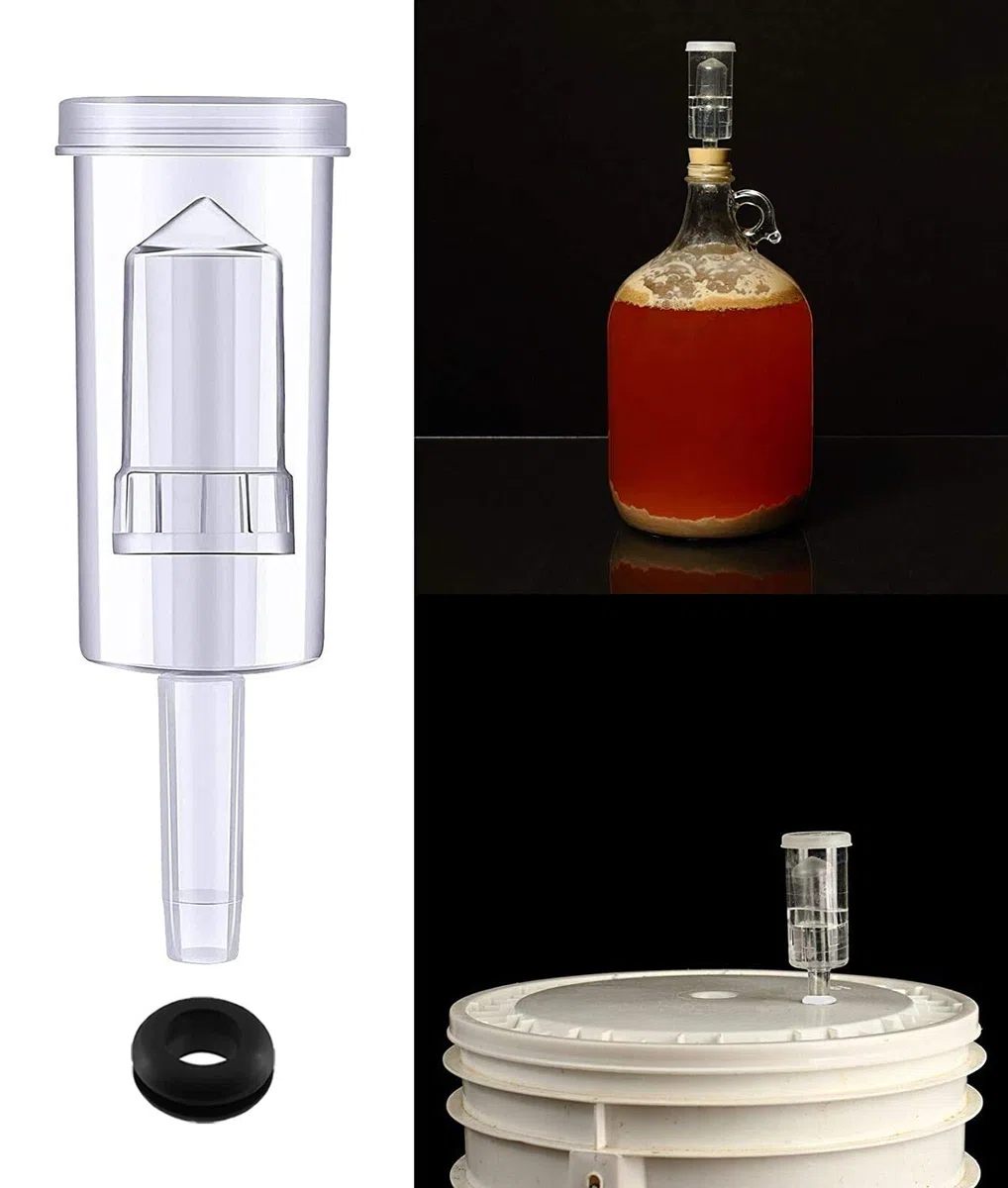 Fermentazione Airlock Tubi,Guador 5 pezzi Plastica Fermentazione Tubi e 10 Pezzi Anello Silicone di Fermentazione Airlock Tubi per Conservazione Domestica Produzione Birra Vino