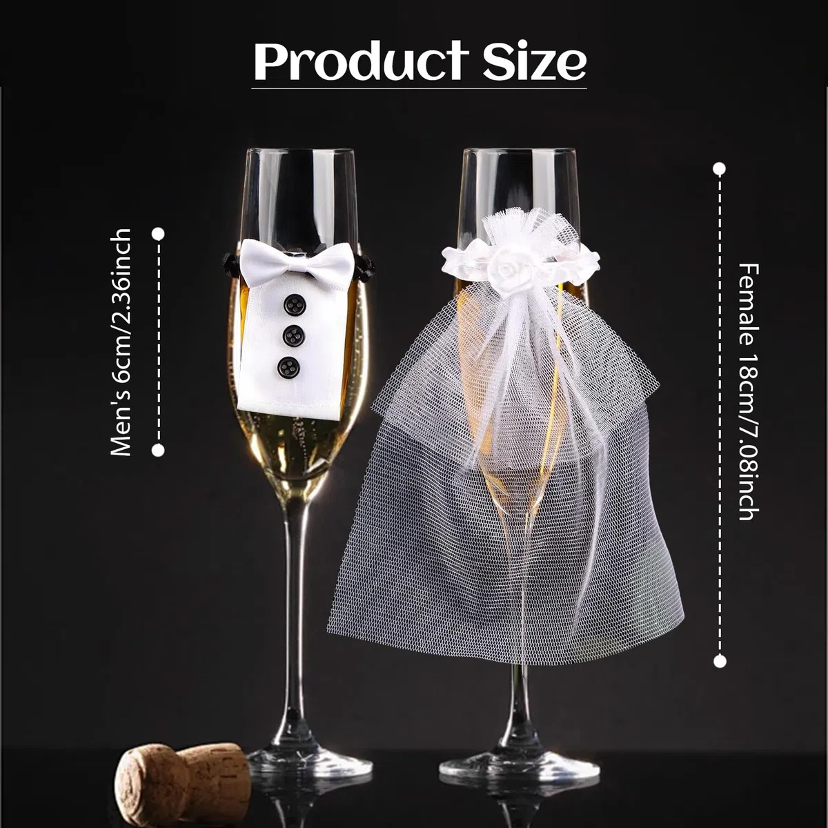 Set di 4 bicchieri da champagne per matrimonio con 'sposi', decorazione per coppia di sposi