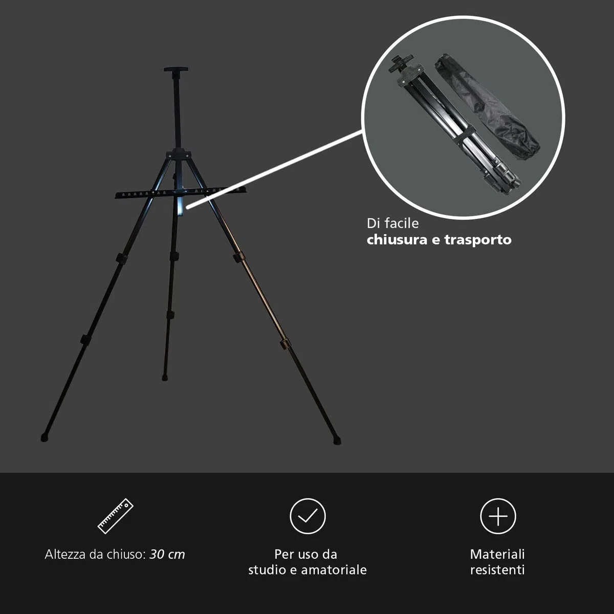 REPLOOD Cavalletto Quadri Treppiedi Supporto in Alluminio per Quadro Pittura Pittore Pieghevole Regolabile in Altezza e Base Tela Regolabile in Larghezza