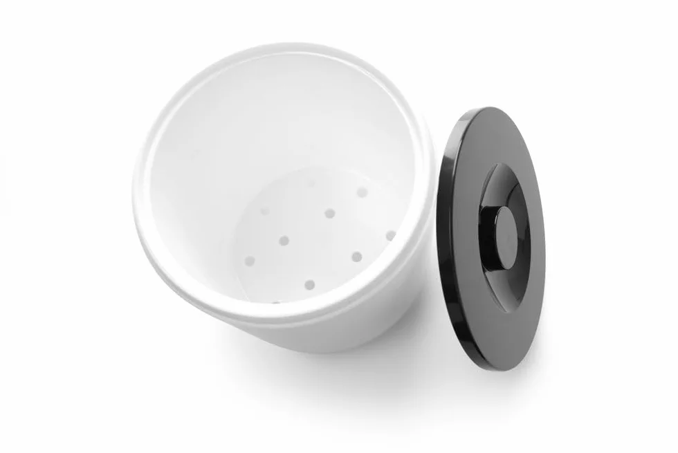 HENDI Secchio per ghiaccio, contenitore per cubetti di ghiaccio, BarUp, a doppia parete, 5L, ø190x(h)200mm, polistirolo, bianco e nero