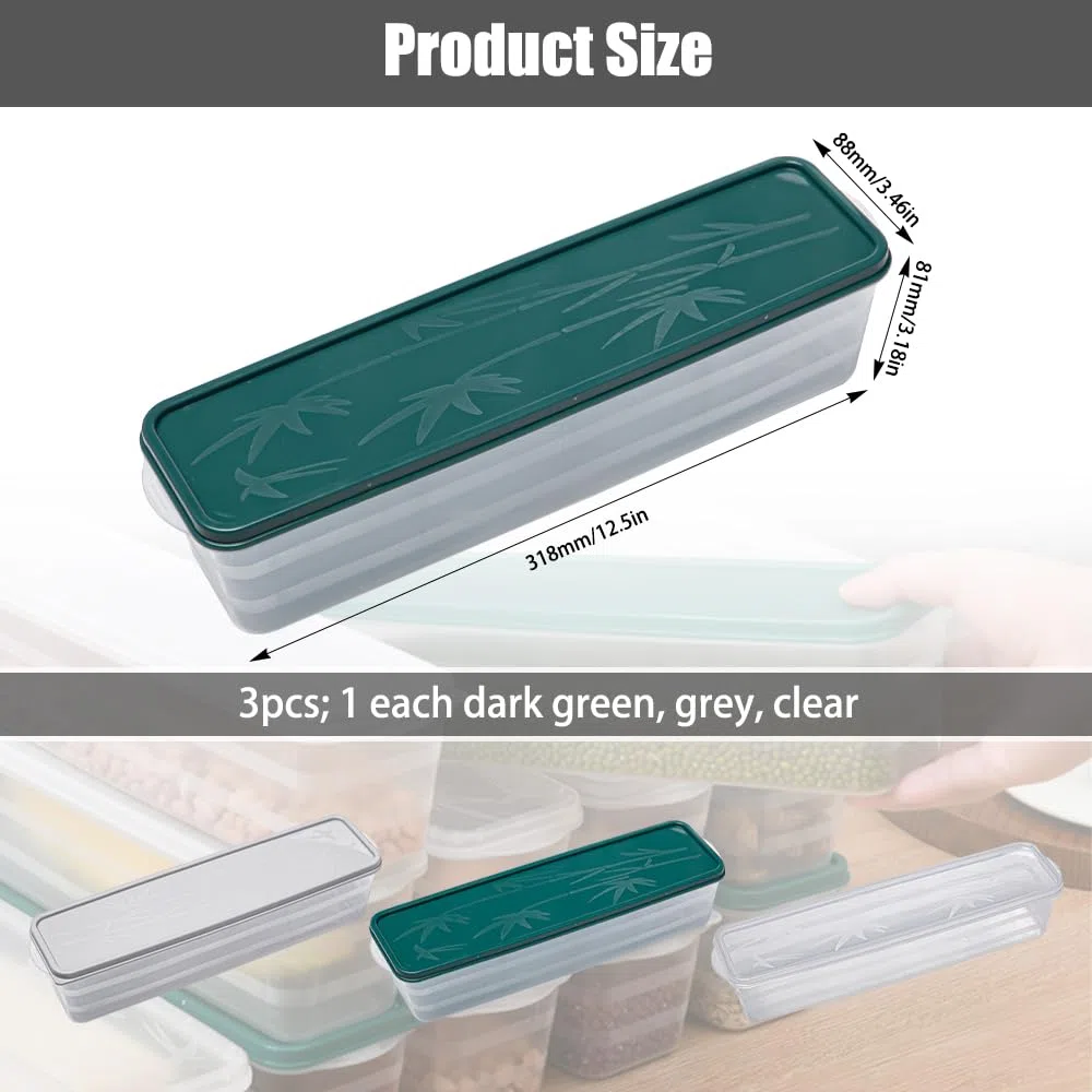 3 Pezzi Contenitori per Pasta Plastica Conservazione per Spaghetti Contenitori Ermetici per Alimenti Plastica Scatola per Spaghetti per Cereali, Pasta (3 Colori)