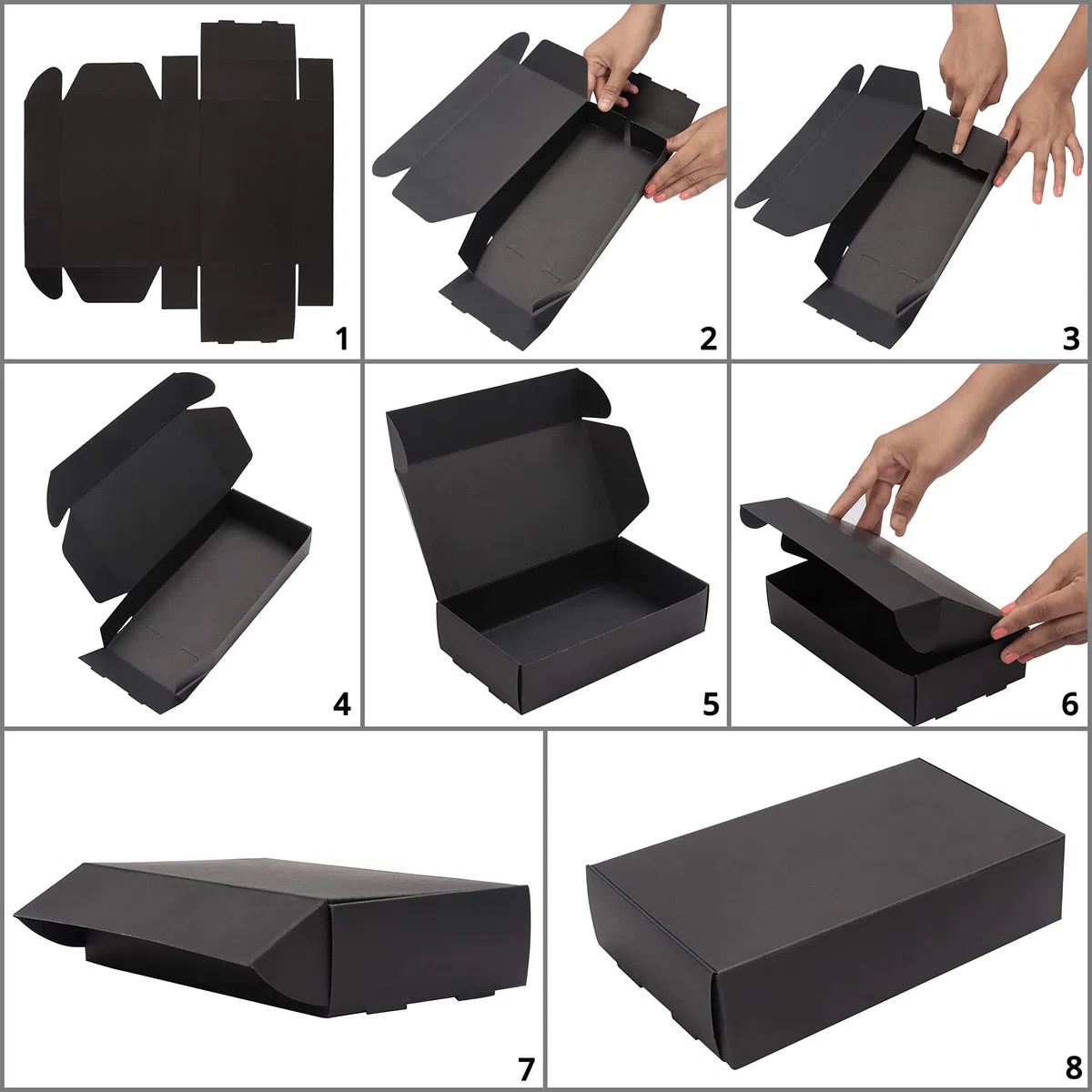 Kurtzy Scatola Nera Cartone Kraft (20pz) - Scatola Cartone con Coperchio 19 x 11 x 4,5 cm - Scatoline Portaconfetti e Scatole Bomboniere Facile Assemblaggio per Feste Compleanni Matrimonio