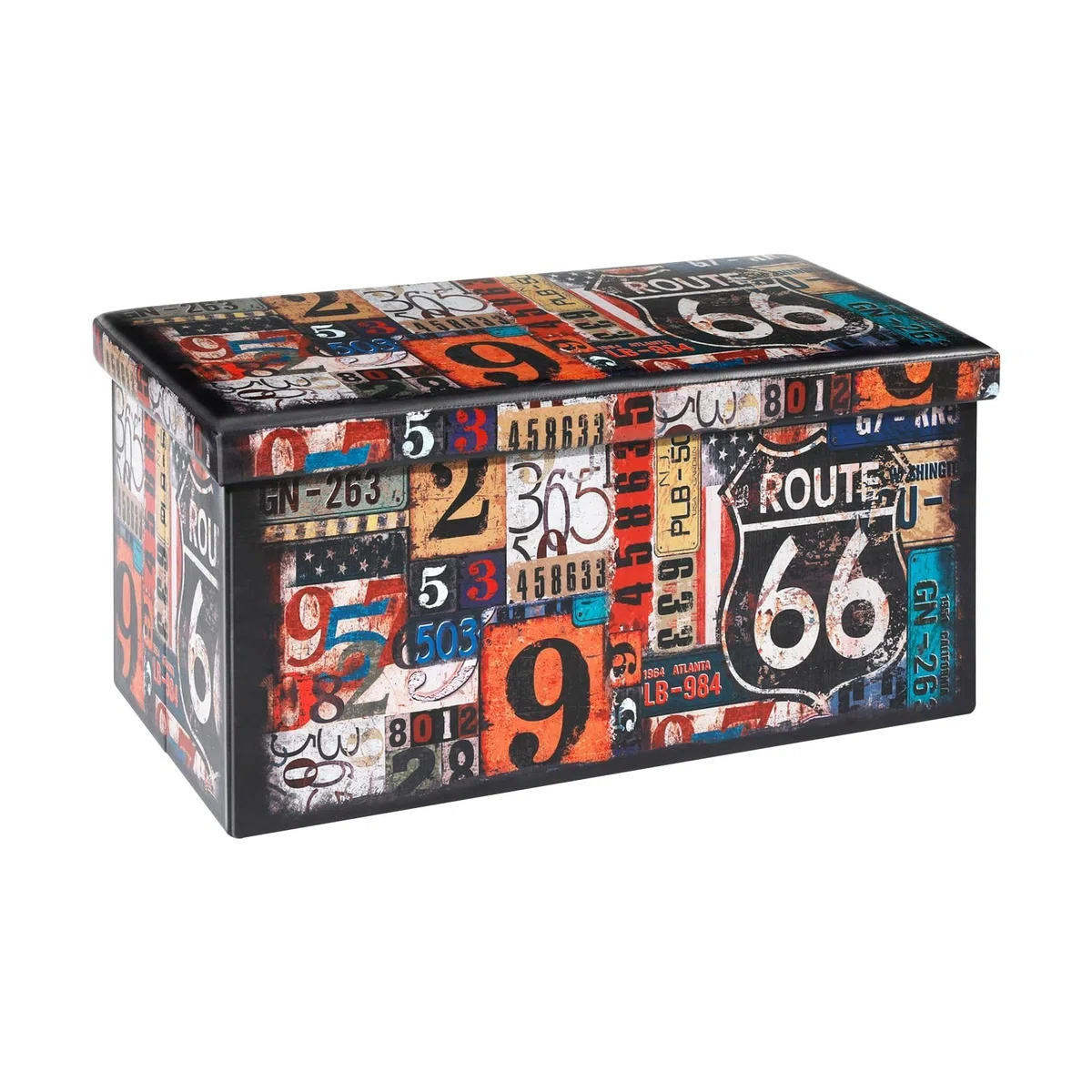 Bonlife Sgabello Basso Tavolino Contenitore Da Salotto Poggia Piedi Per Divano Pouf Pieghevole Divano Ecopelle Baule Tavolino 76x38x38cm Multicolore