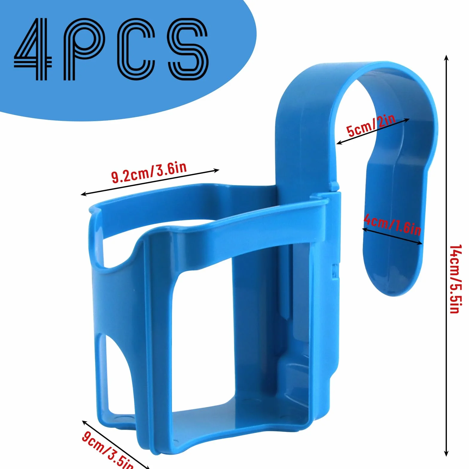 Portabicchieri per piscina, 4 pezzi, blu, portabicchieri per piscina, in plastica, accessorio multifunzione per piscina, utilizzato in piscine per appoggiare bevande