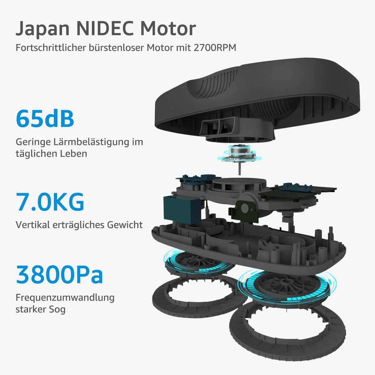 HUTT DDC5 Robot Lavavetri Finestre 3800Pa, Robot Lava Vetri Elettrico con Telecomando, per Grandi Finestre Interne/Esterne, Pareti in Marmo, Ceramica, con 12pcs Panno, Nero