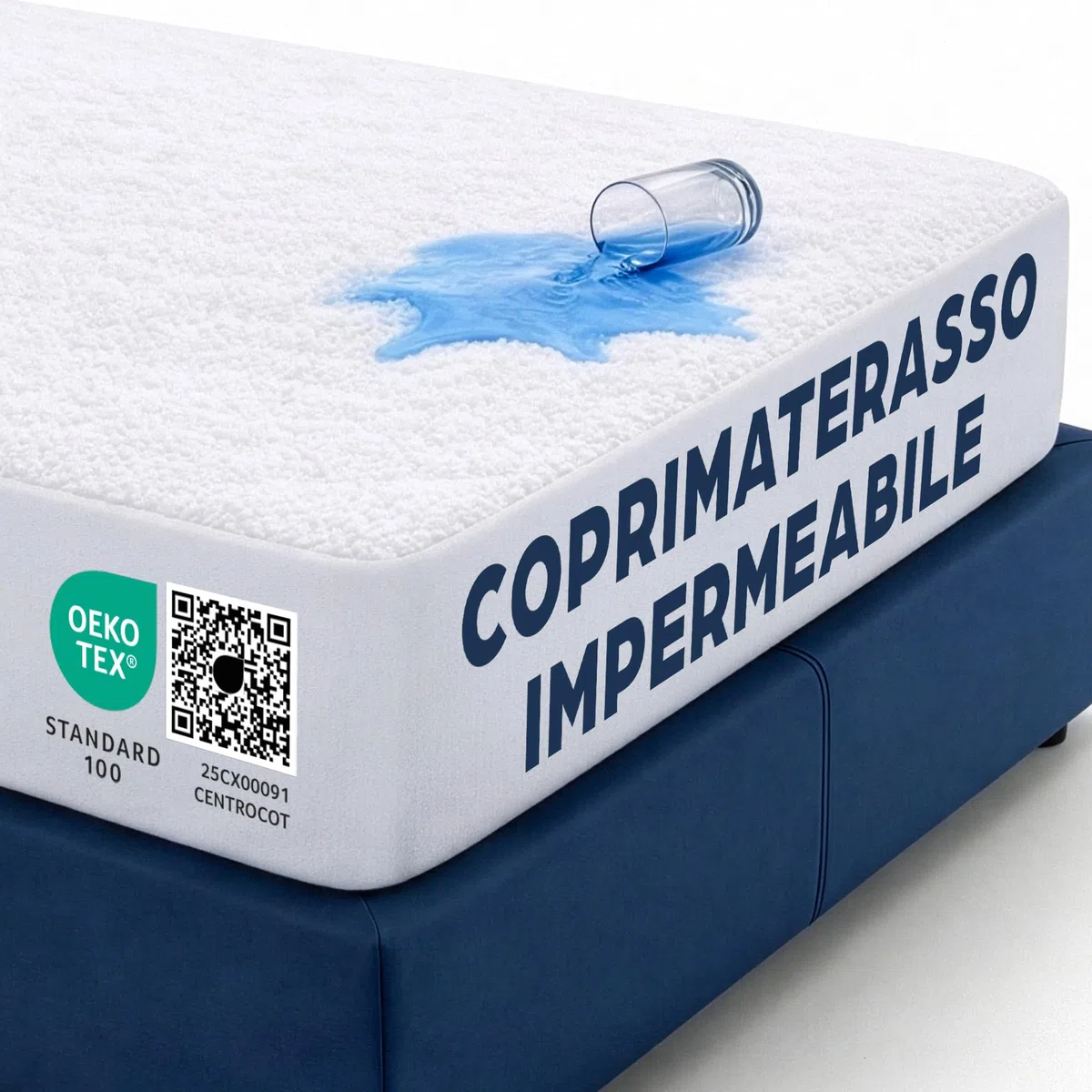 Coprimaterasso Matrimoniale Impermeabile 160x190 cm Lenzuolo con Angoli Bianco in Cotone Terry e Microfibra Protezione per Letto Salva Materasso Traversa Traspirante Anallergico Lavabile in Lavatrice