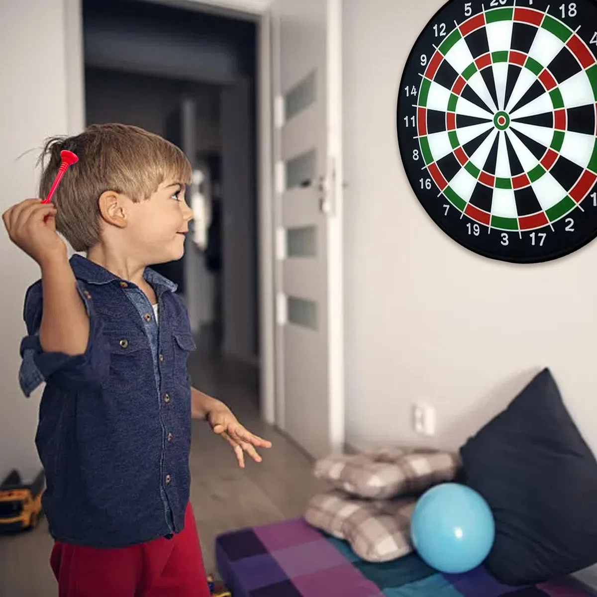 Bersaglio per freccette double face con palline, gioco di lancio all'aperto, giocattolo pieghevole, Per bambini e adulti di 1, 2, 3, 4, 5, 6, 7, 8, 9, 10, 11, 12 anni