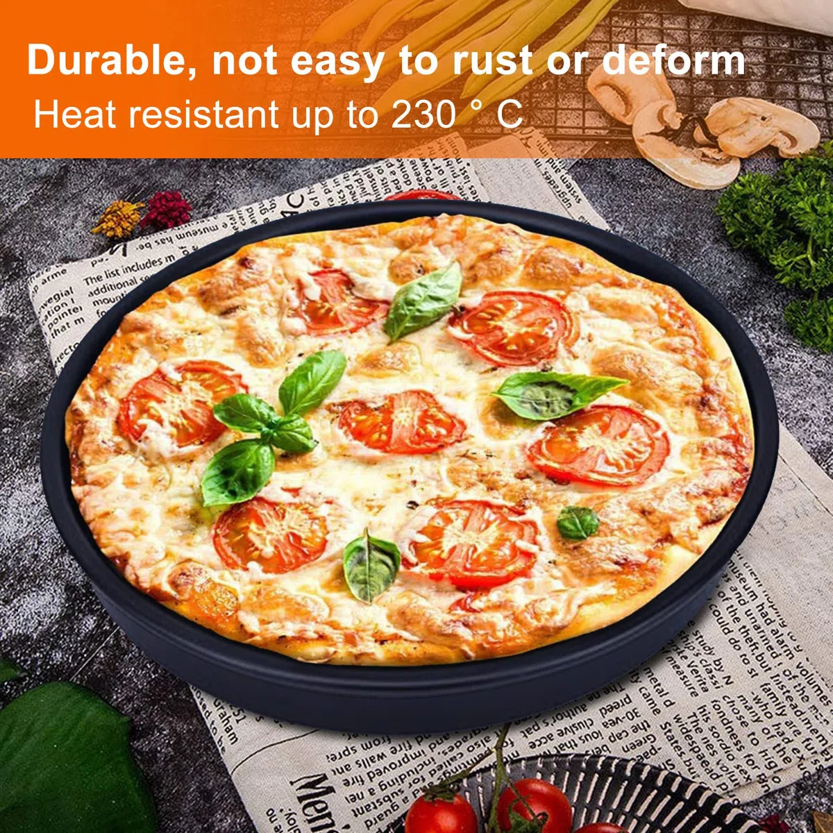 XZEIT 4 pezzi teglia per pizza teglia tonda da 15 cm teglia per pizza in acciaio al carbonio tortiera antiaderente set di teglie per pizza,mini tortiere da 6 "- teglie rotonde con rivestimento antiade