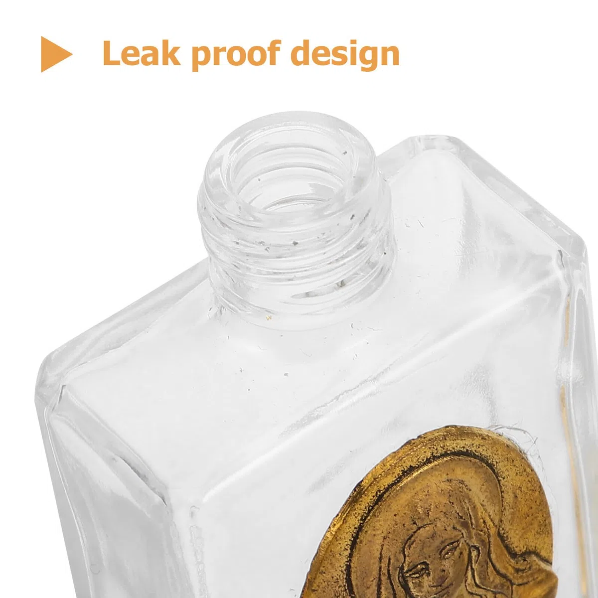 PRETYZOOM Set da 4 Bottigliette in Vetro Goffrato da 15 Ml per Acqua Santa Struttura in Lega Dorata Contenitori da Viaggio per Eventi Religiosi Matrimoni e Decorazioni Cristiane
