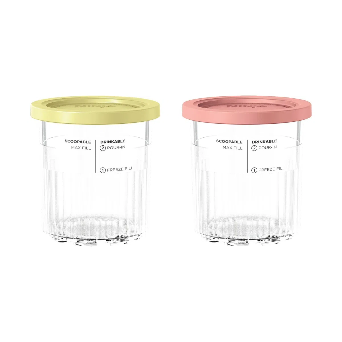 Ninja Creami XSKPNTLD2EUUK - Confezione da 2 contenitori per gelato, compatibili con creami Deluxe, accessori originali Ninja senza BPA, lavabili in lavastoviglie, coperchi colorati, 500 ml