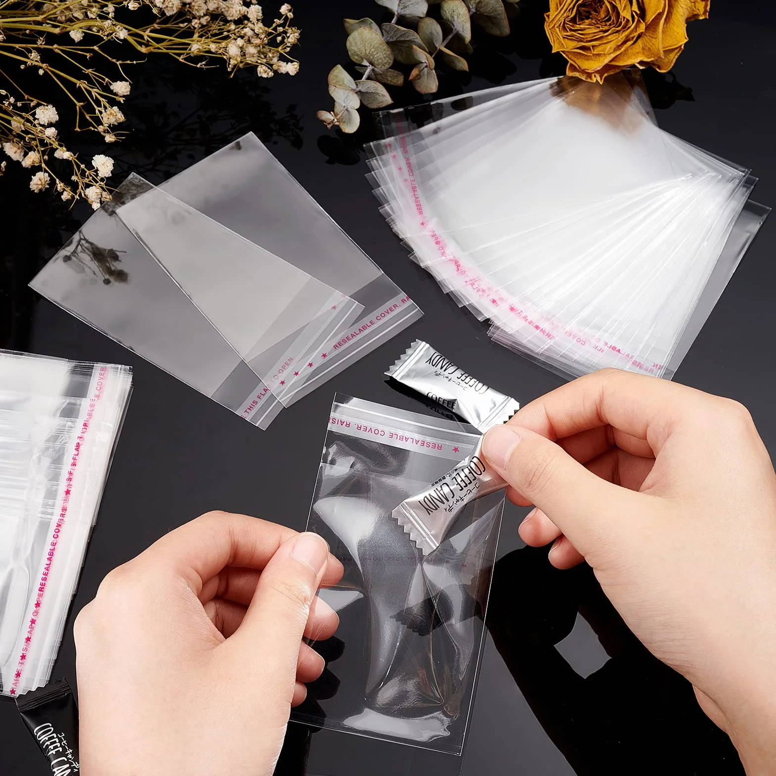 NBEADS 1000PCS plastica Trasparente Bags Grip Peel & Seal Strong Packing autoadesive Sacchetti in, 100 x 60 MM
