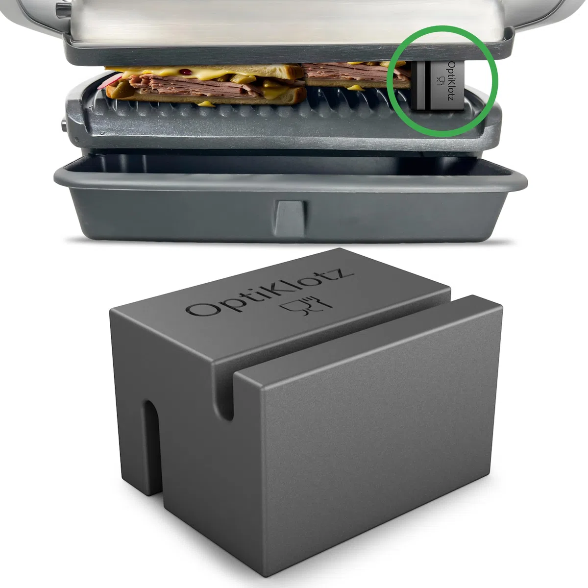 OptiKlotz - L'originale, distanziatore in silicone alimentare compatibile con Tefal Optigrill, Optigrill XL, accessori, impedisce la frantumazione di cibo grigliato