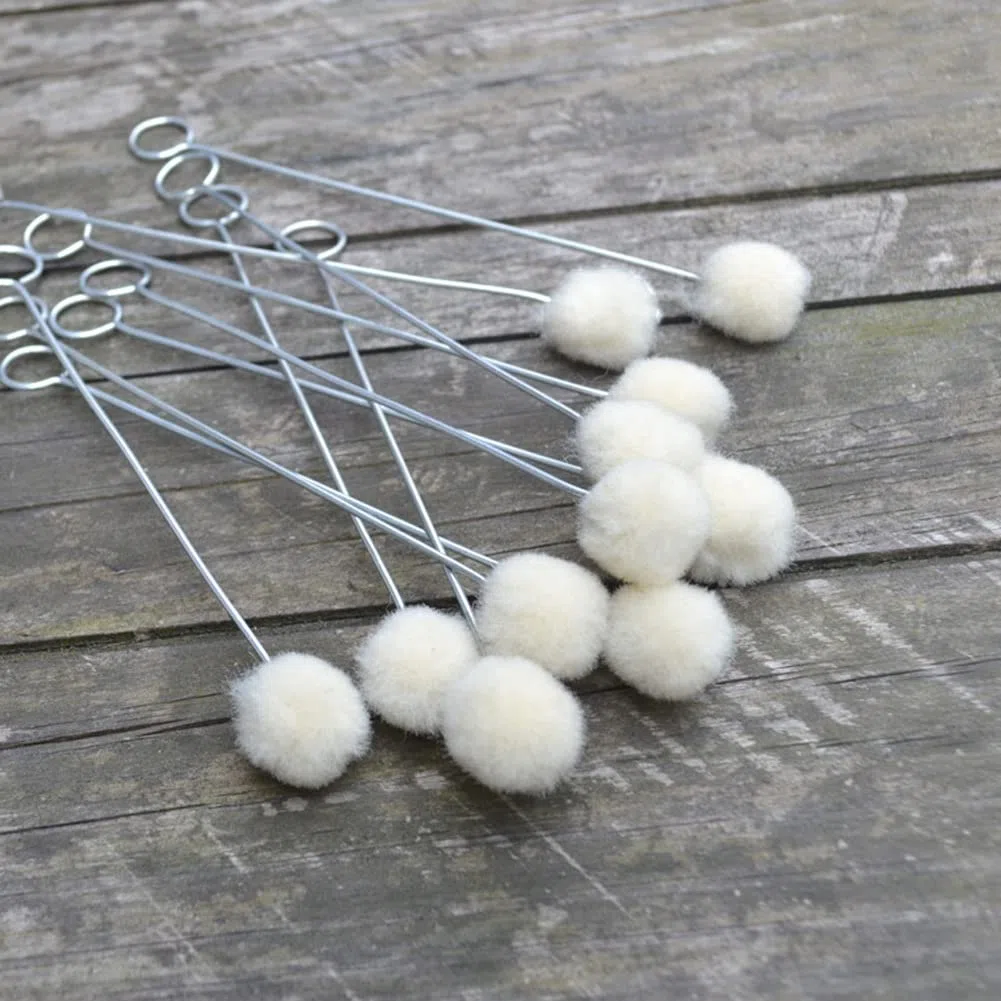 25 pennelli in lana Daubers con applicatore in pelle con manico in metallo per progetti fai da te, colorante in pelle, lucidante per lustrascarpe