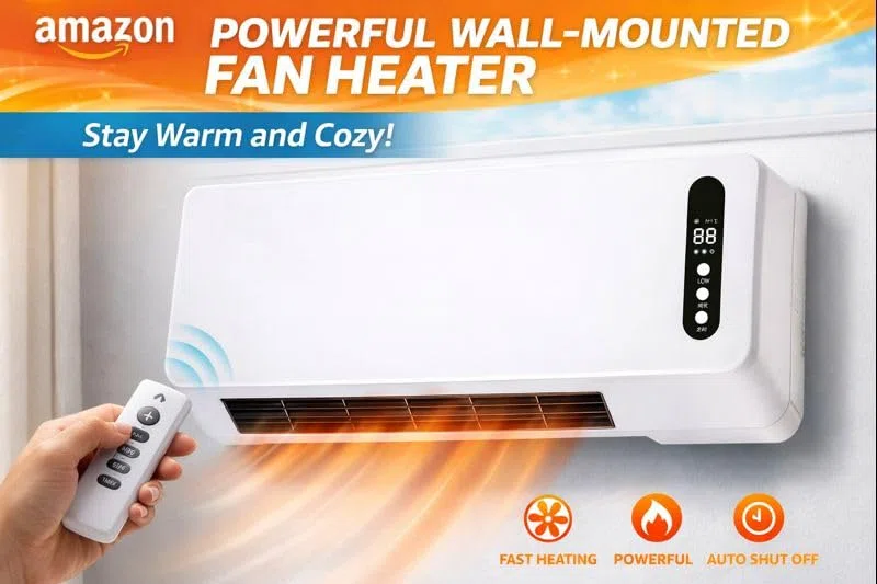 Termoconvettore Ceramico Elettrico da Parete con Funzione Ventilatore Estiva Telecomando e Timer Display LCD 2 Livelli di Potenza 1000W / 2000W – LEMAG SRL
