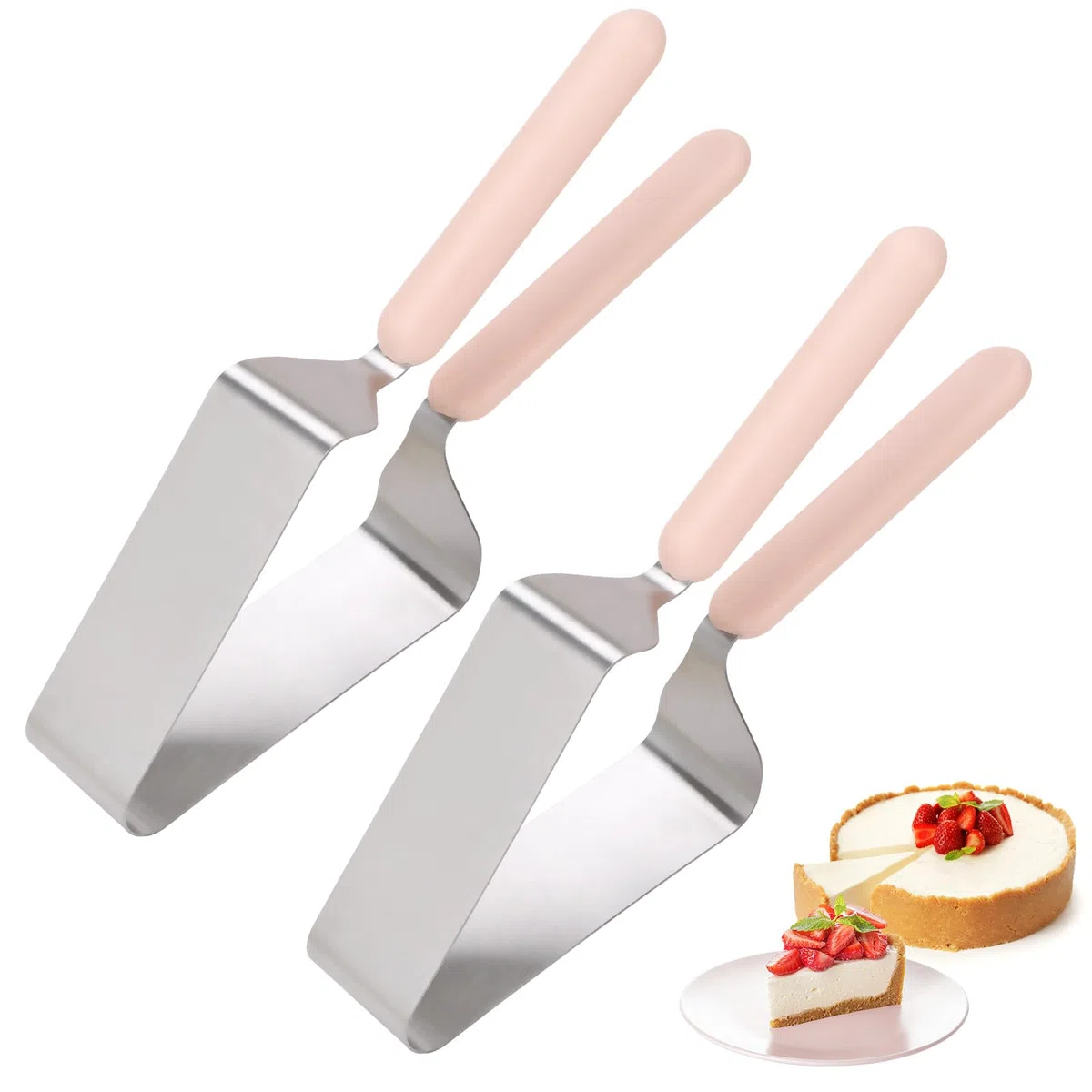 Taglia Torta 2 Pezzi, Taglia Pane e Dolci con Doppia Impugnatura, Design Integrato per Tagliare e Servire Facilmente, Accessorio Ideale per Cucina e Pasticceria