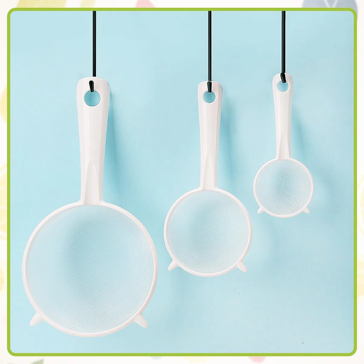3 Pz Filtro a Setaccio, Colino in Plastica per Filtro Kefir, Filtri a Rete in Nylon, con Manico in Plastica, Setaccio Filtro, Setaccio da Cucina per Filtrare Olio, Caffè, Vino, Succhi