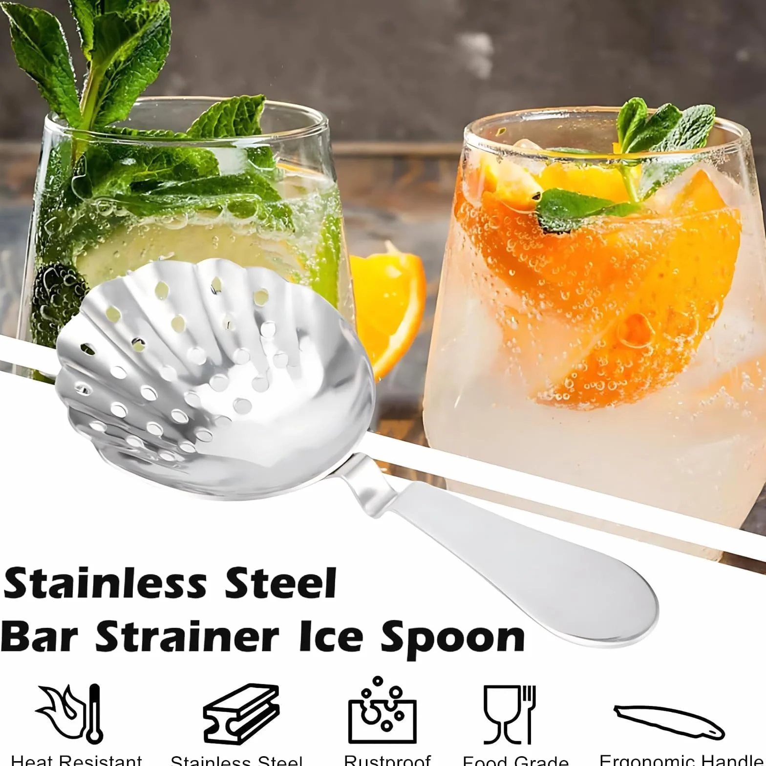 Julep Strainer, Filtro da Cocktail Professionale in Acciaio Inossidabile per Bar per Bar Domestico o Commerciale