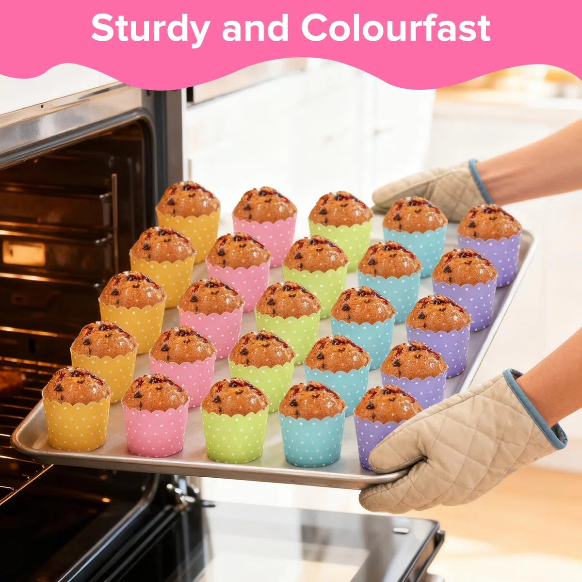 HavaCue 160 Pirottini per Muffin Carta Colorati, Pirottini per Confetti, Carta per Muffin da Forno, per Dessert, Feste, Party, Matrimoni, Natale, Compleanno, Halloween(Amarillo Morado Verde Rosa Azul)