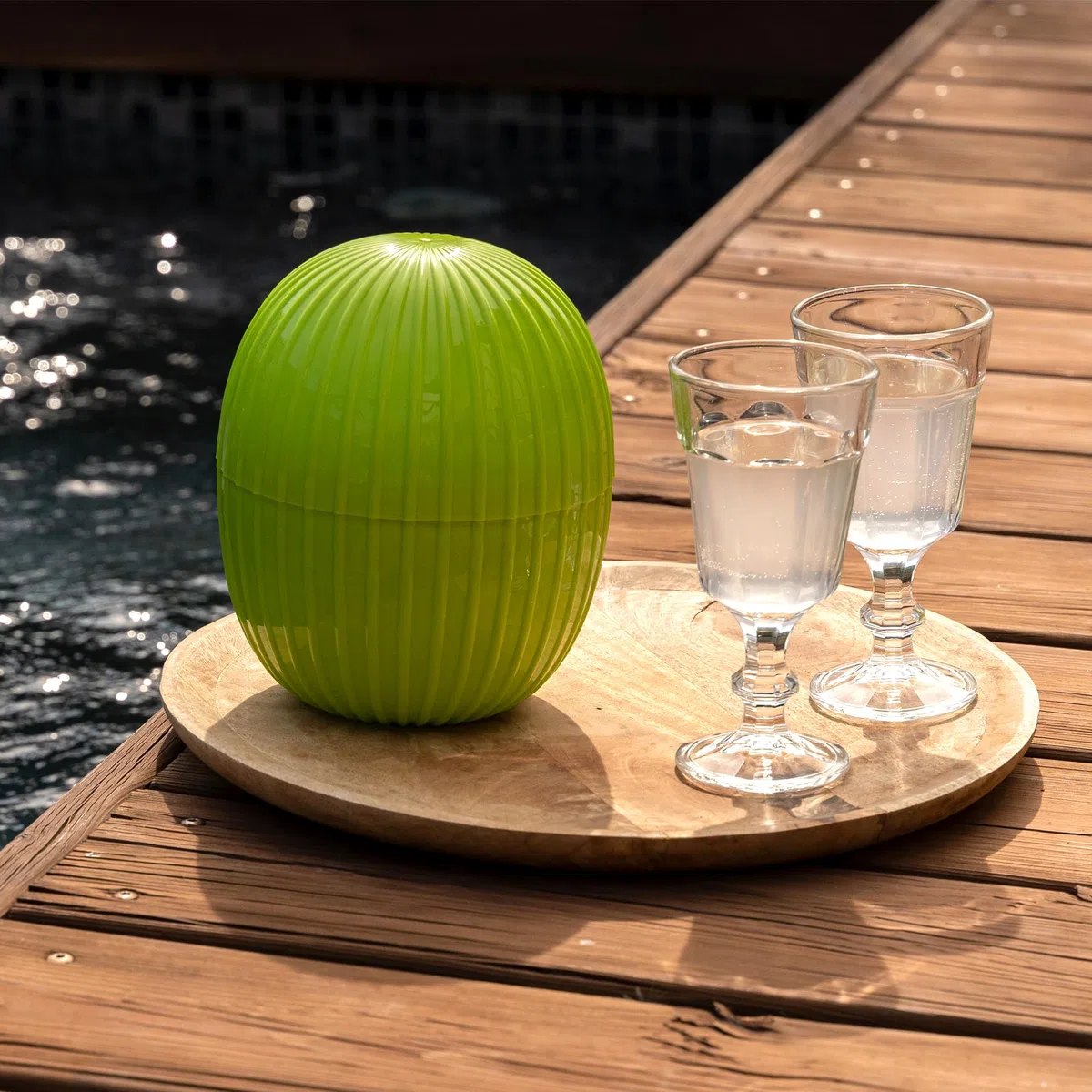 CÉCOA • Secchio per cubetti di ghiaccio Cactus • 750 ml • Doppia parete ermetica • con coperchio + pinza • Secchiello per ghiaccio Design frutta • Antipasto, cocktail, mojito, feste, serate • Compatto
