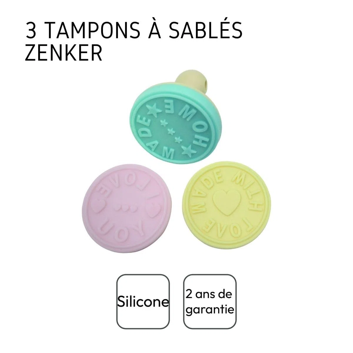 Zenker FCK44812 Silicone, 3 Pezzi, Timbro per Biscotti, 6x6x7cm