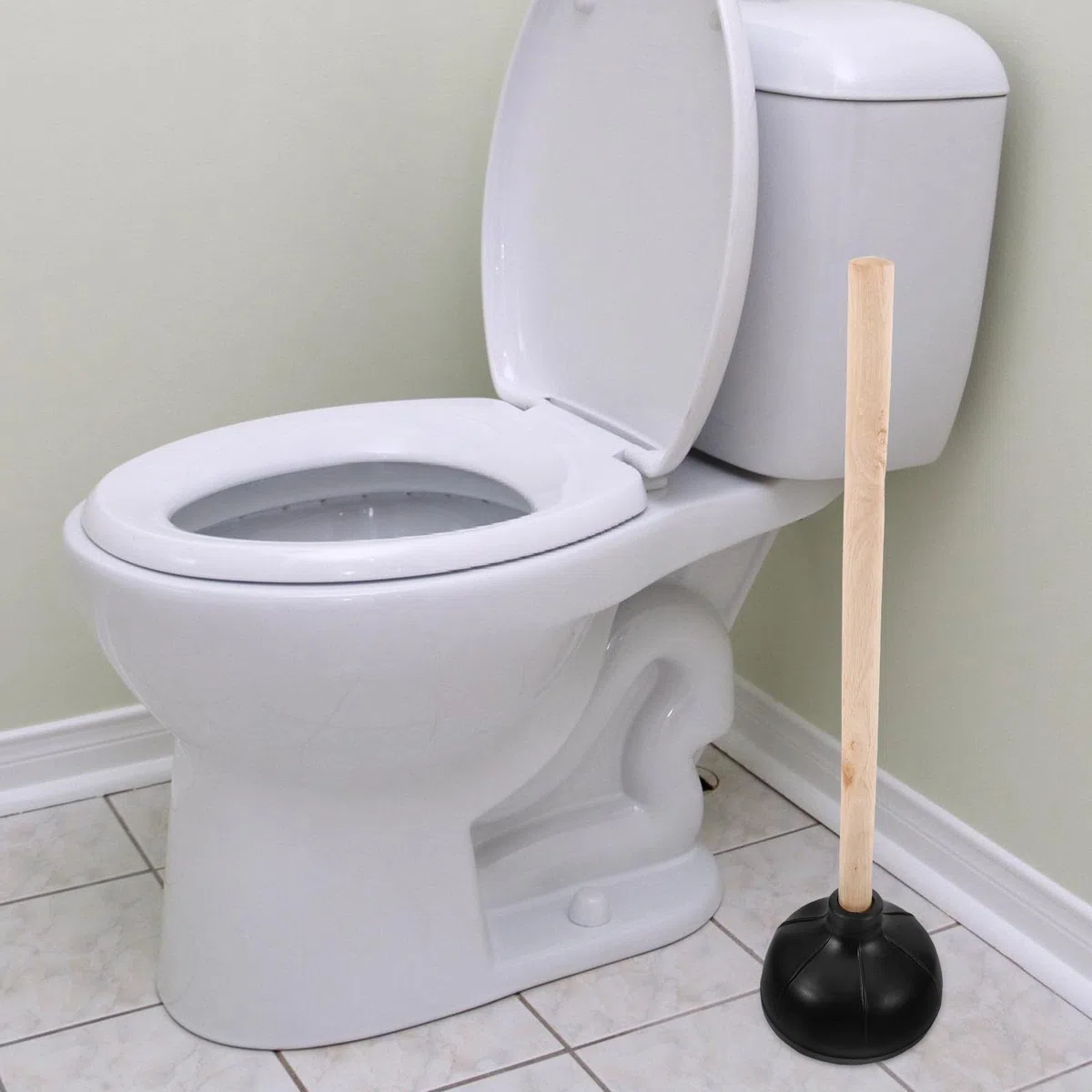 MAGICLULU Stantuffo per WC in Gomma con Manico Ergonomico e Struttura Doppio Strato, Forte Effetto Ventosa per Sbloccare Scarichi Intasati, Accessorio per Pulizia Bagno