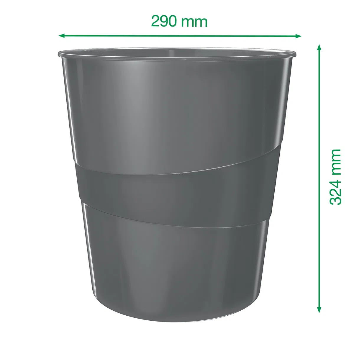 Leitz Cestino gettacarte WOW 15l, Nero, Polistirene, 15 Litri