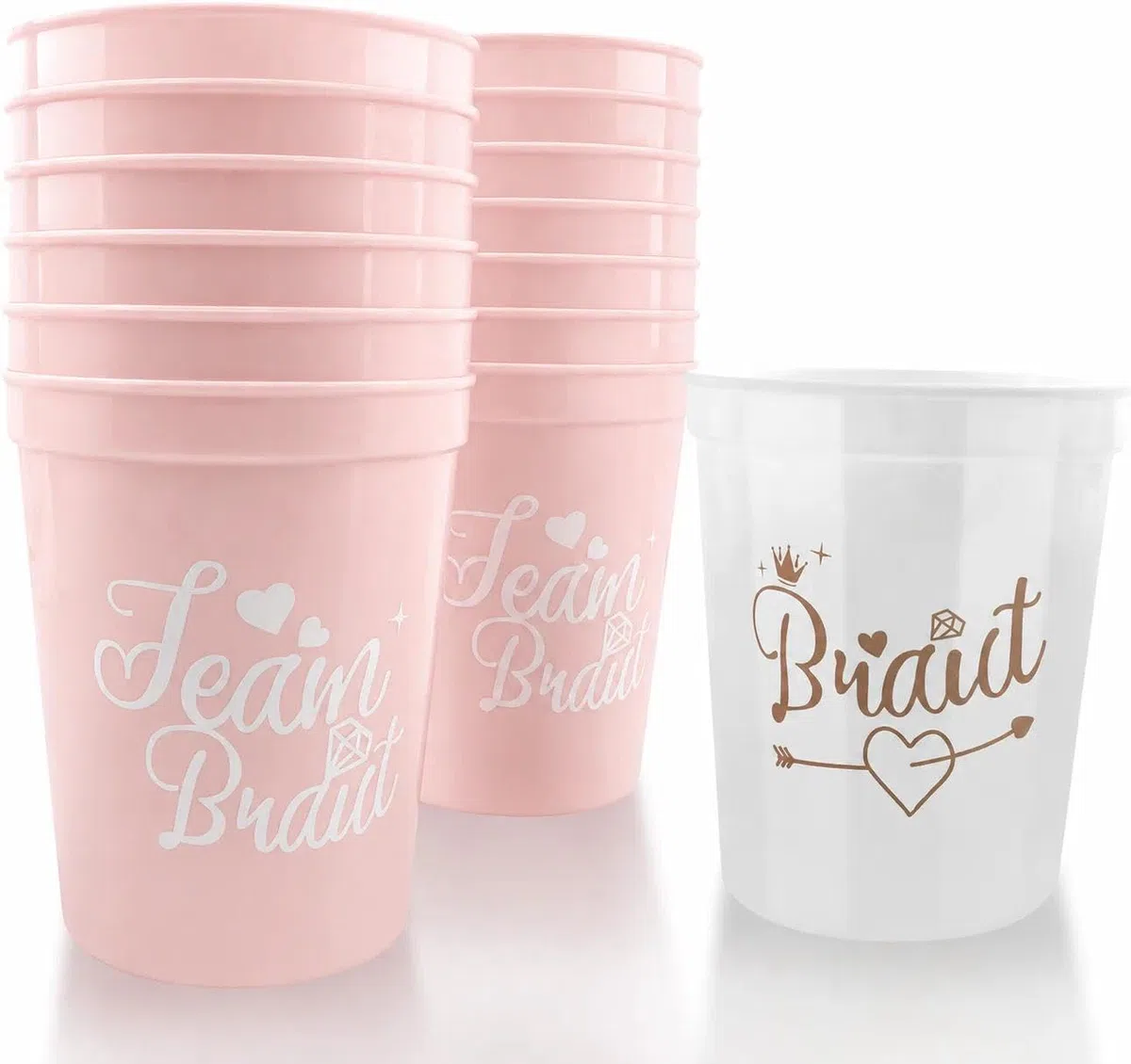 CIYIN 14 Pezzi Bicchieri Addio al Nubilato, Bicchieri Team Bride, Bicchiere Shot Sposa, Tazza Squadra Sposa, Bride Tribe Cups Gadget Addio al Nubilato Sposa Bicchieri