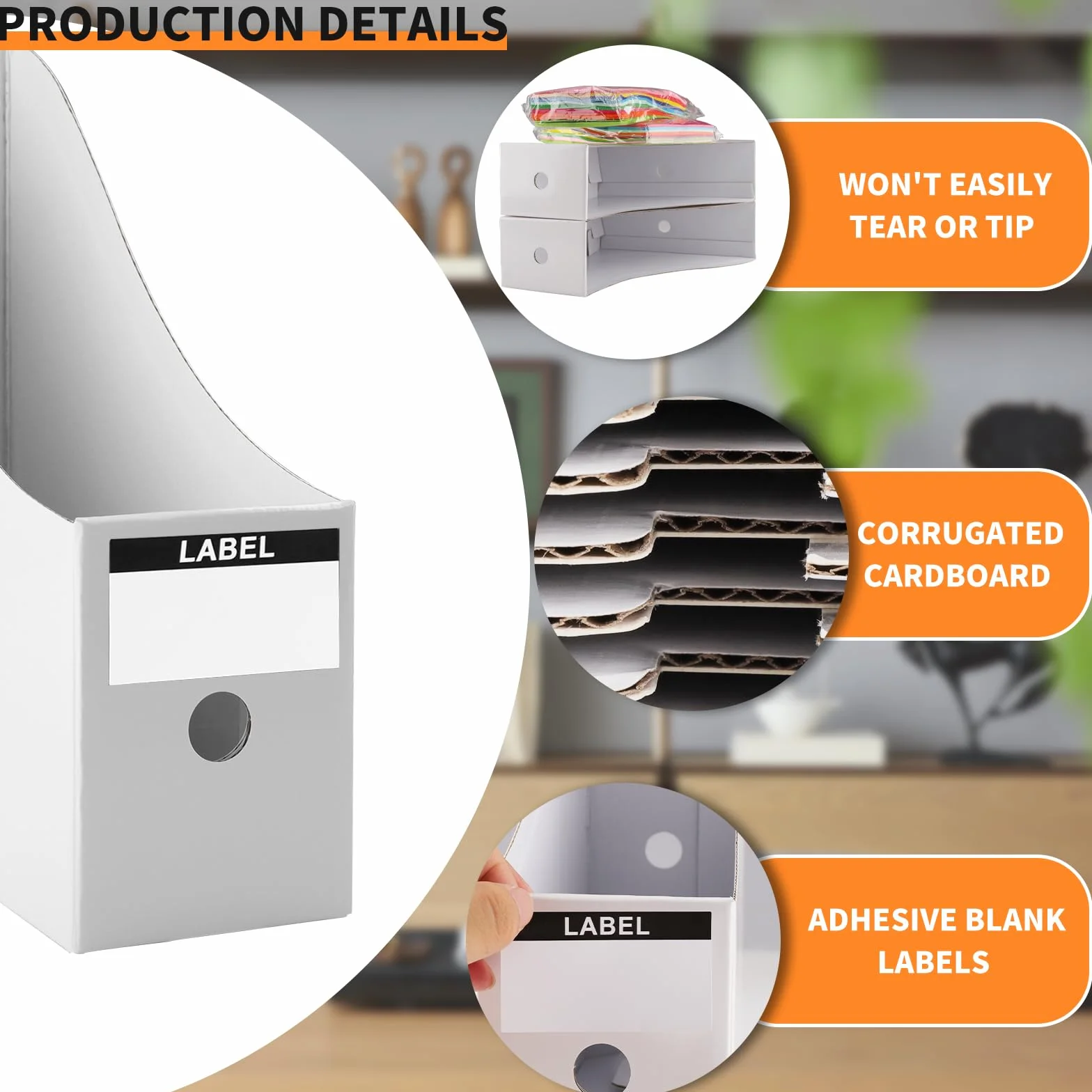 Portariviste in Carta Kraft, 10 Pezzi Cartella File Stile Semplice Riempimento Rack Box Paperwork Organizer Portapenne Desktop Stationery per ufficio,facile conservazione (Bianco)