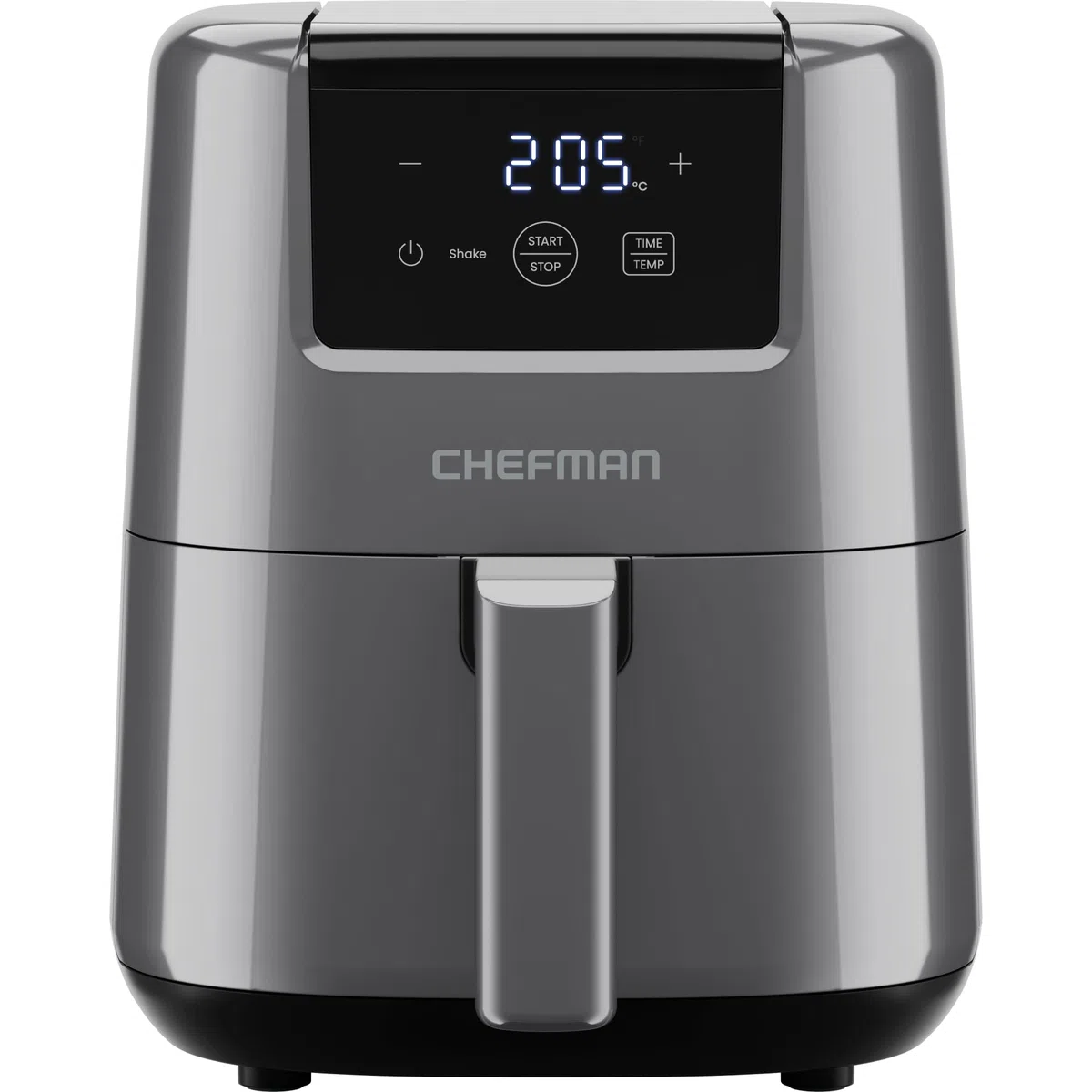 Chefman Mini Friggitrice ad Aria 2L Digitale, Cestino Antiaderente | Compatta, lavabile in lavastoviglie, frittura ad aria, Grigio