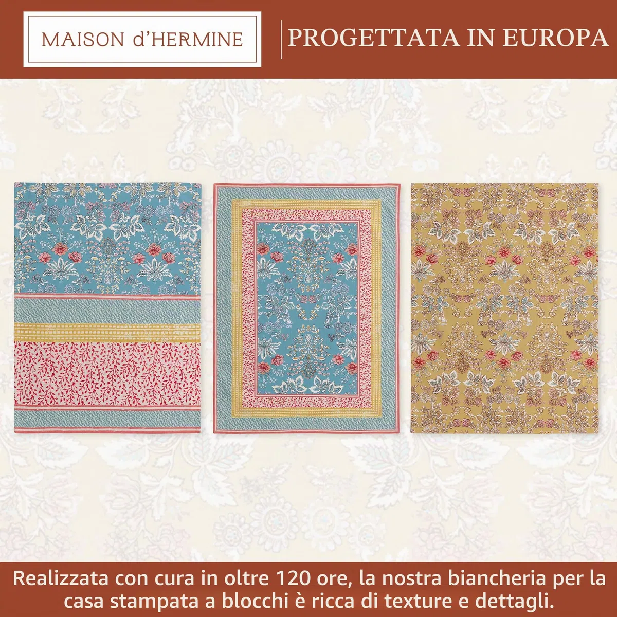 Maison d' Hermine Marquise 100% cotone Set di 3 strofinacci da cucina multiuso morbidi e assorbenti, strofinacci da bar, primavera/estate (50 cm x 70 cm)