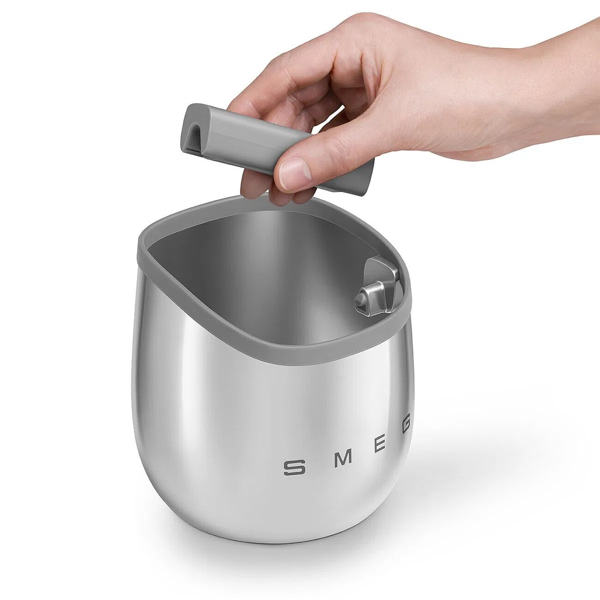 Smeg, Battifondi per Macchine da Caffè ECKB01, Acciaio Lucido, 126x125x130 mm