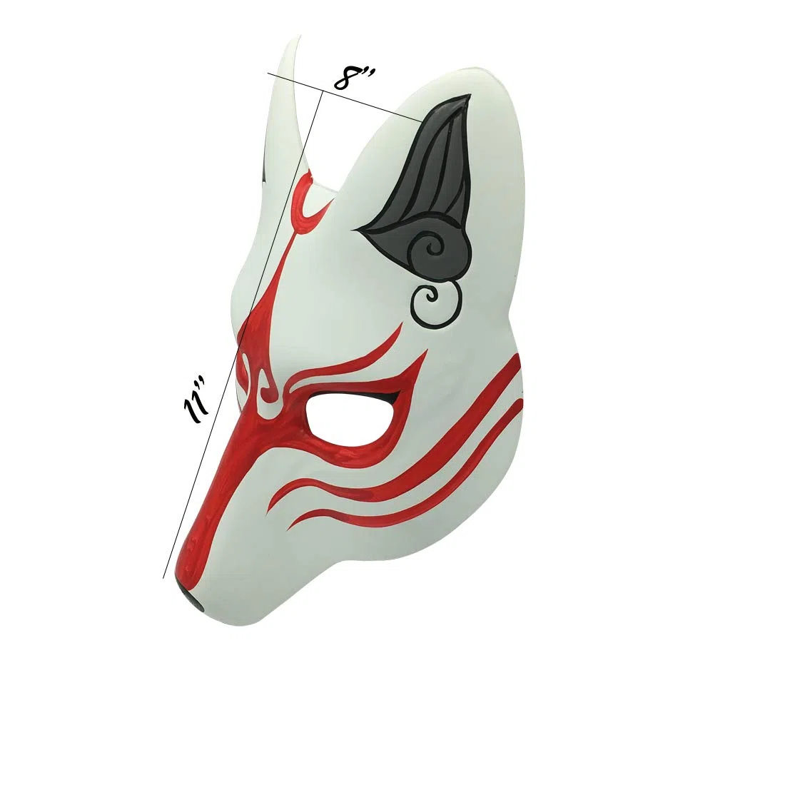 YangYong Kitsune - Maschera da volpe per Halloween e feste in maschera, Kabuki, in poliuretano