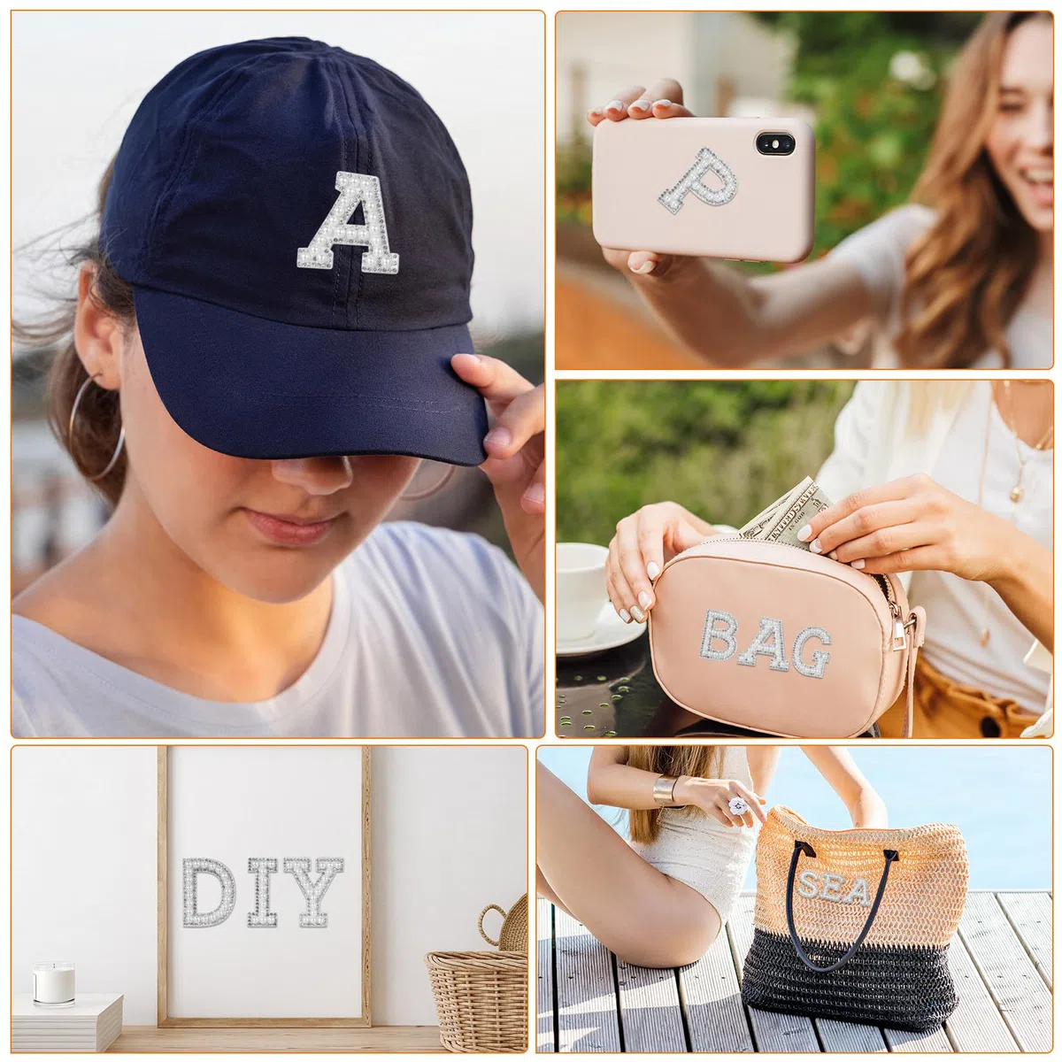26 Pz Toppe con Lettere da Stirare, Lettere Adesive per Tessuto, Toppe con Letteres di Perle dalla A alla Z per ciondoli borse in tessuto, decorazioni per cappelli fai da te (bianco)