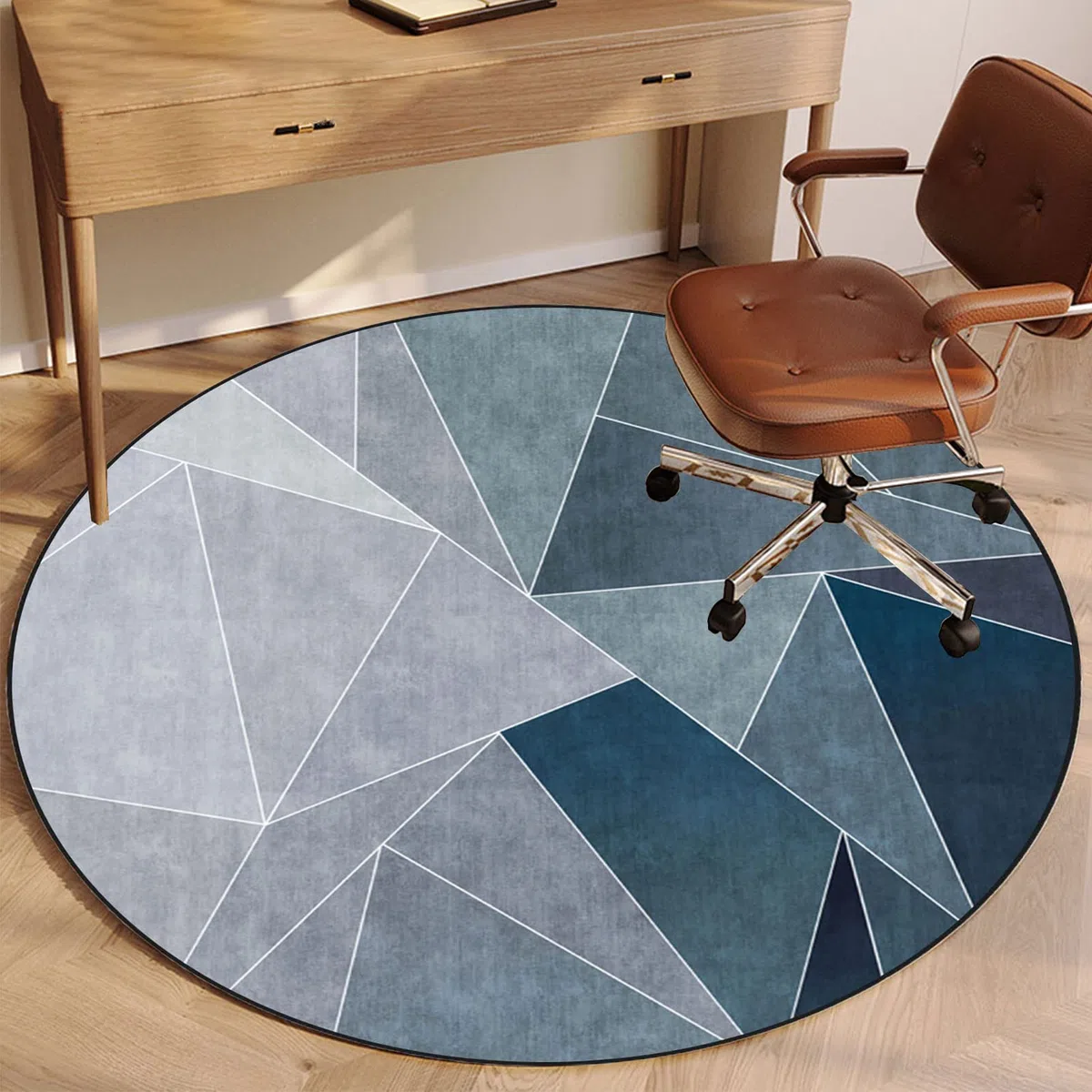 Tappeto per Sedia Ufficio Gaming Tappetino Protettivo per Sedia da Ufficio Gaming Antiscivolo Tappetino di Protezione per Pavimento Tappeto Multiuso Tappetino per Pavimenti Chairmat Rotondo 100 cm