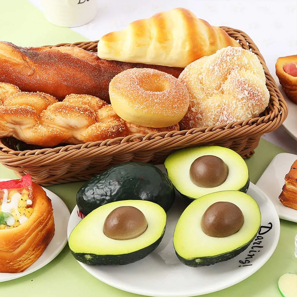 Avocado artificiale, decorazione realistica, in plastica, per frutta, verdura, casa, feste, festival, 3 pezzi