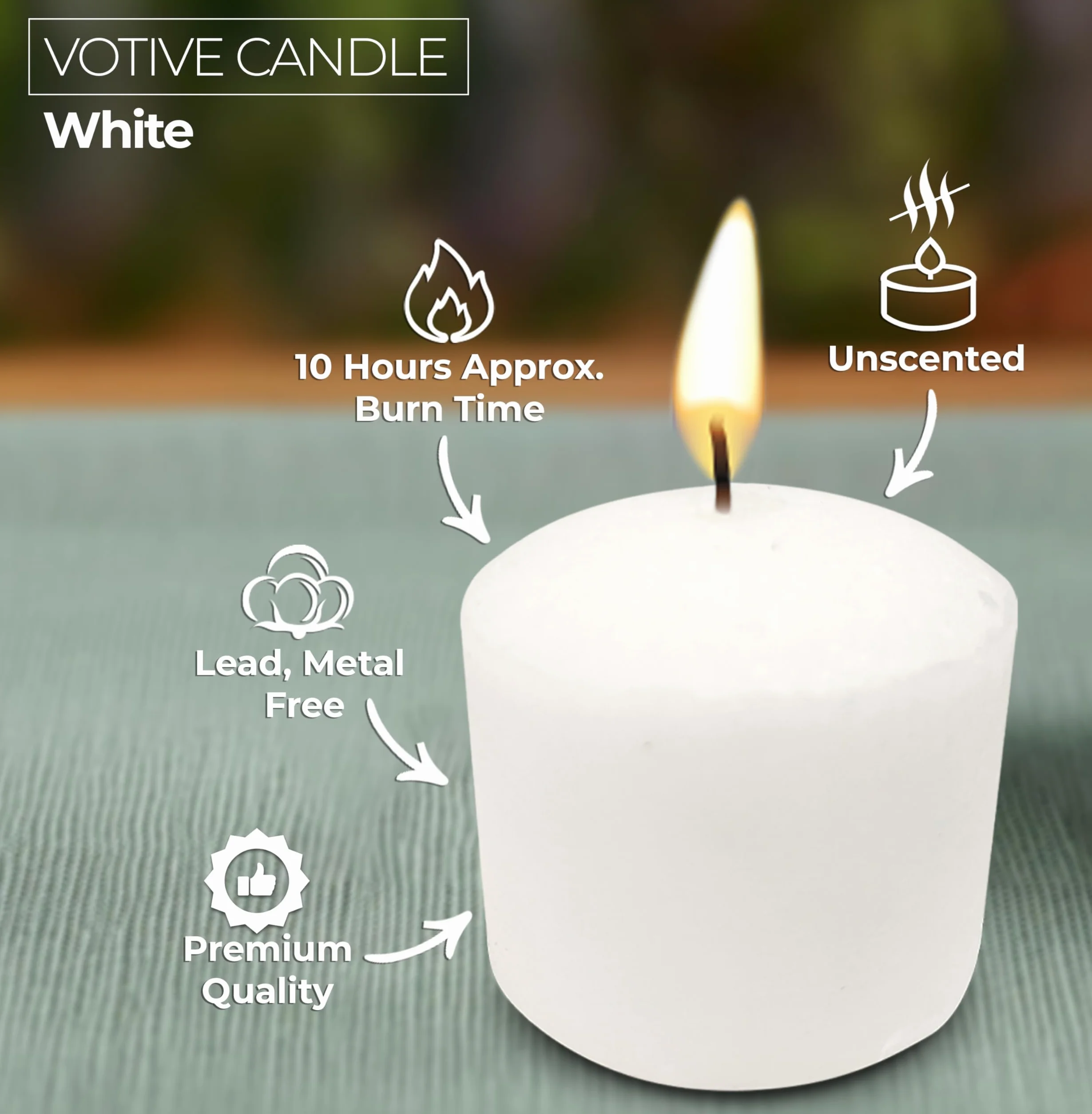 Hyoola Candele Votive - Durata Candela 10 Ore - Candele Votive Non Profumate - Set da 50 Candele Bianche - Made in Europe